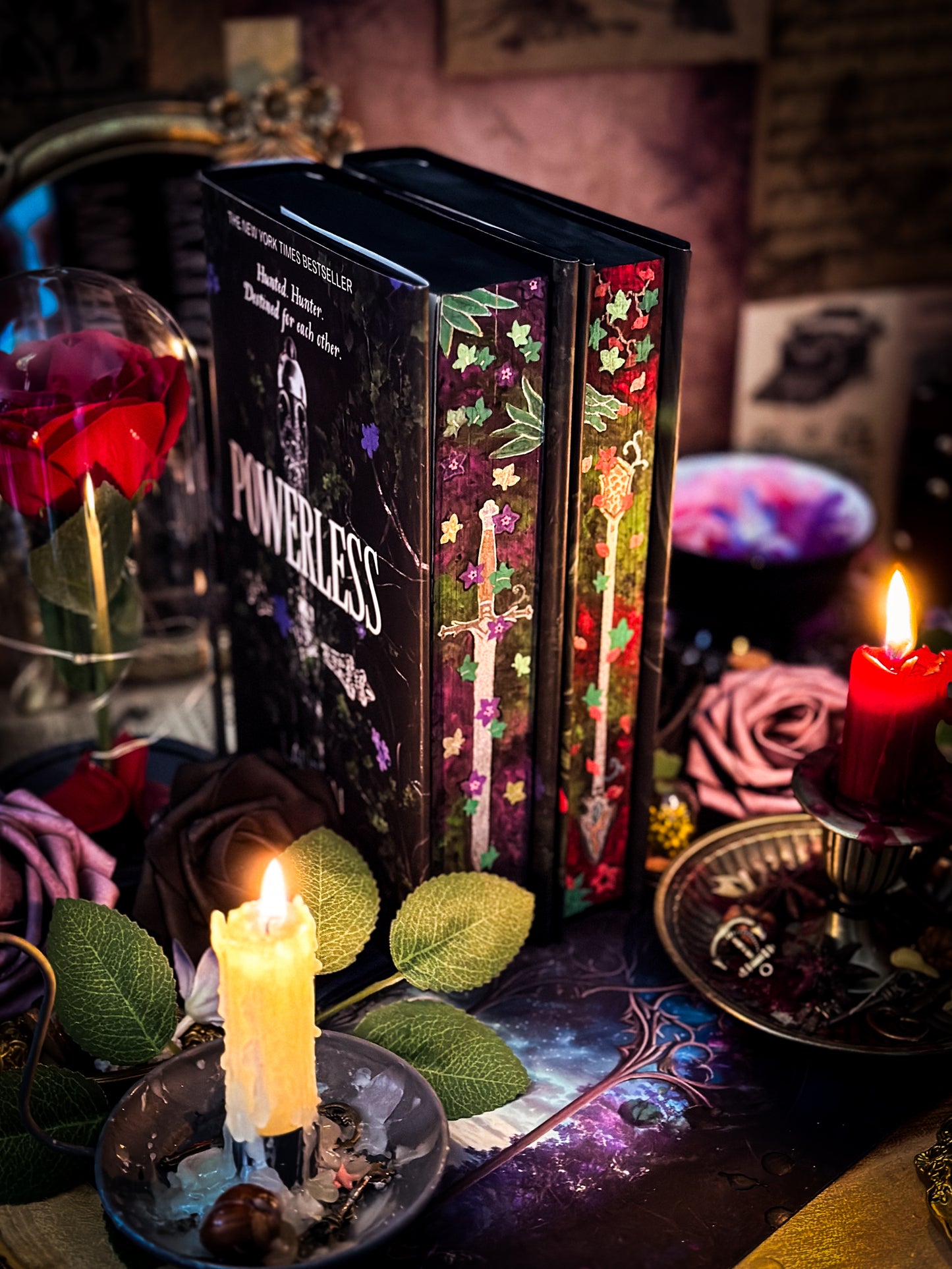 Powerless & Reckless HAND-PAINTED Book EDGES - Lauren Roberts Books - Special Edition Book - Fore-edge Painting Gift