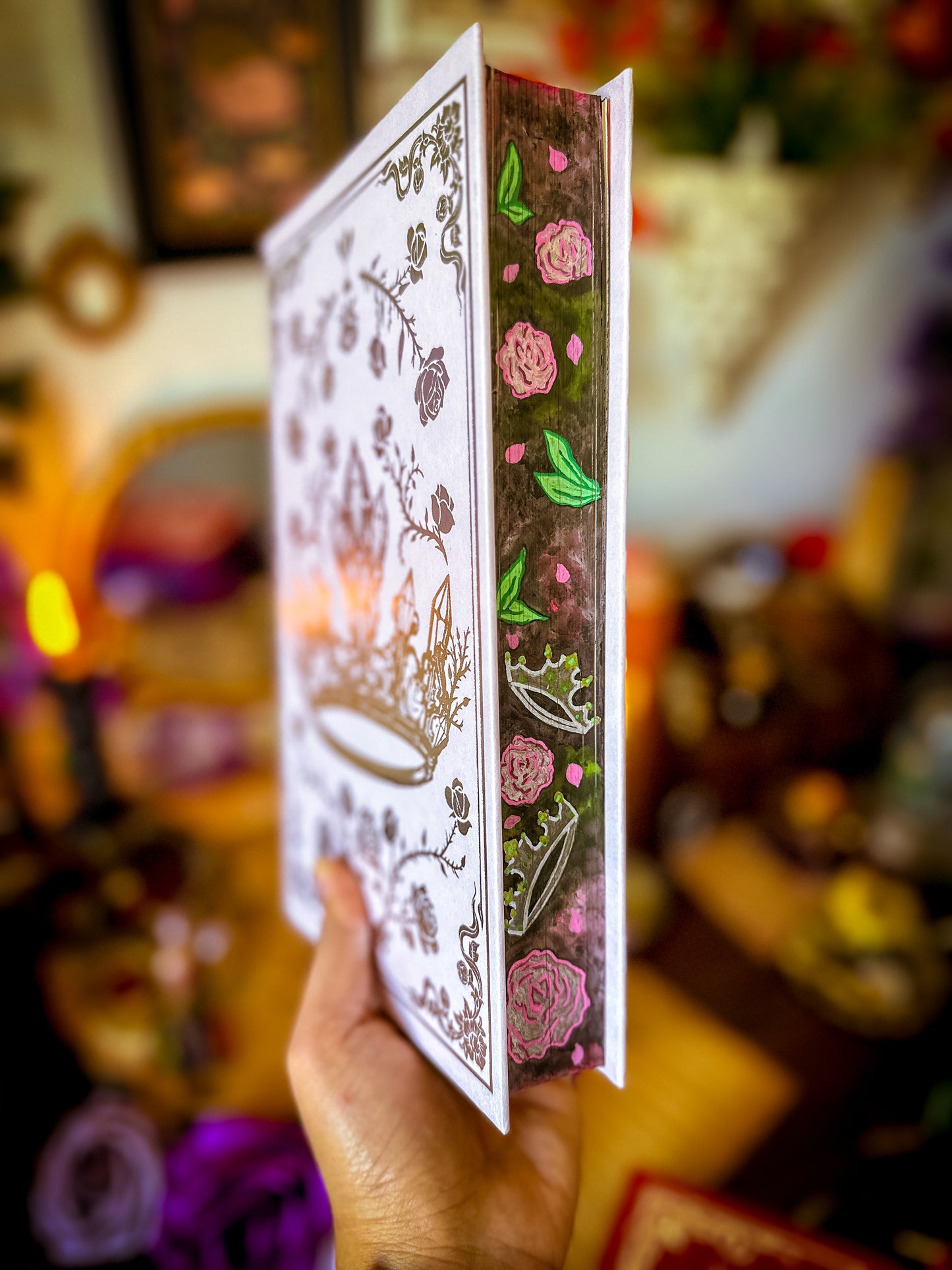 The Powerless Trilogy HANDPAINTED BOOK EDGES - by Lauren Roberts - Fearless, Reckless - Foreedge Painting
