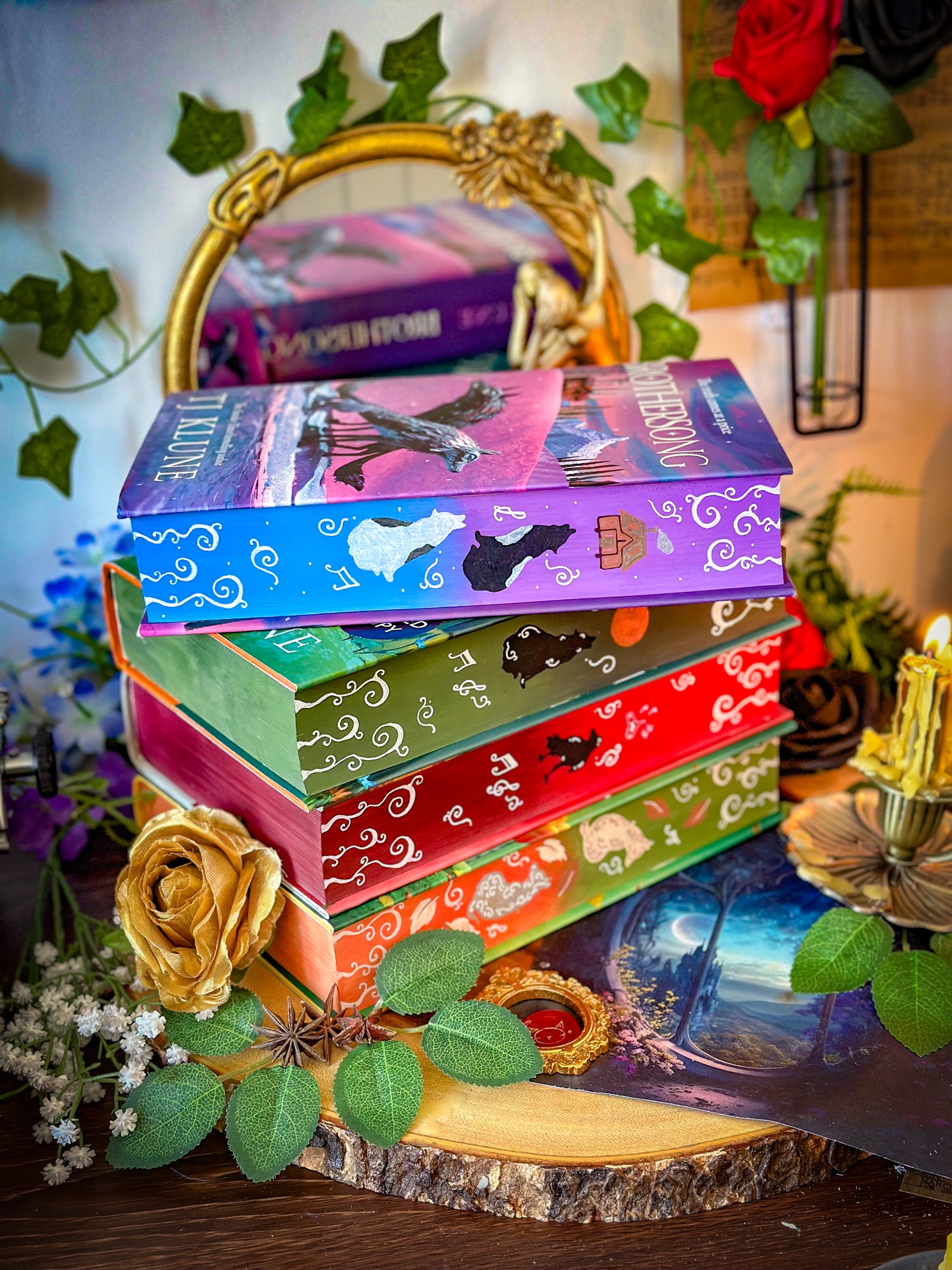 BROTHERSONG HANDPAINTED Book Edges - TJ Klune Books - Special Edition Books