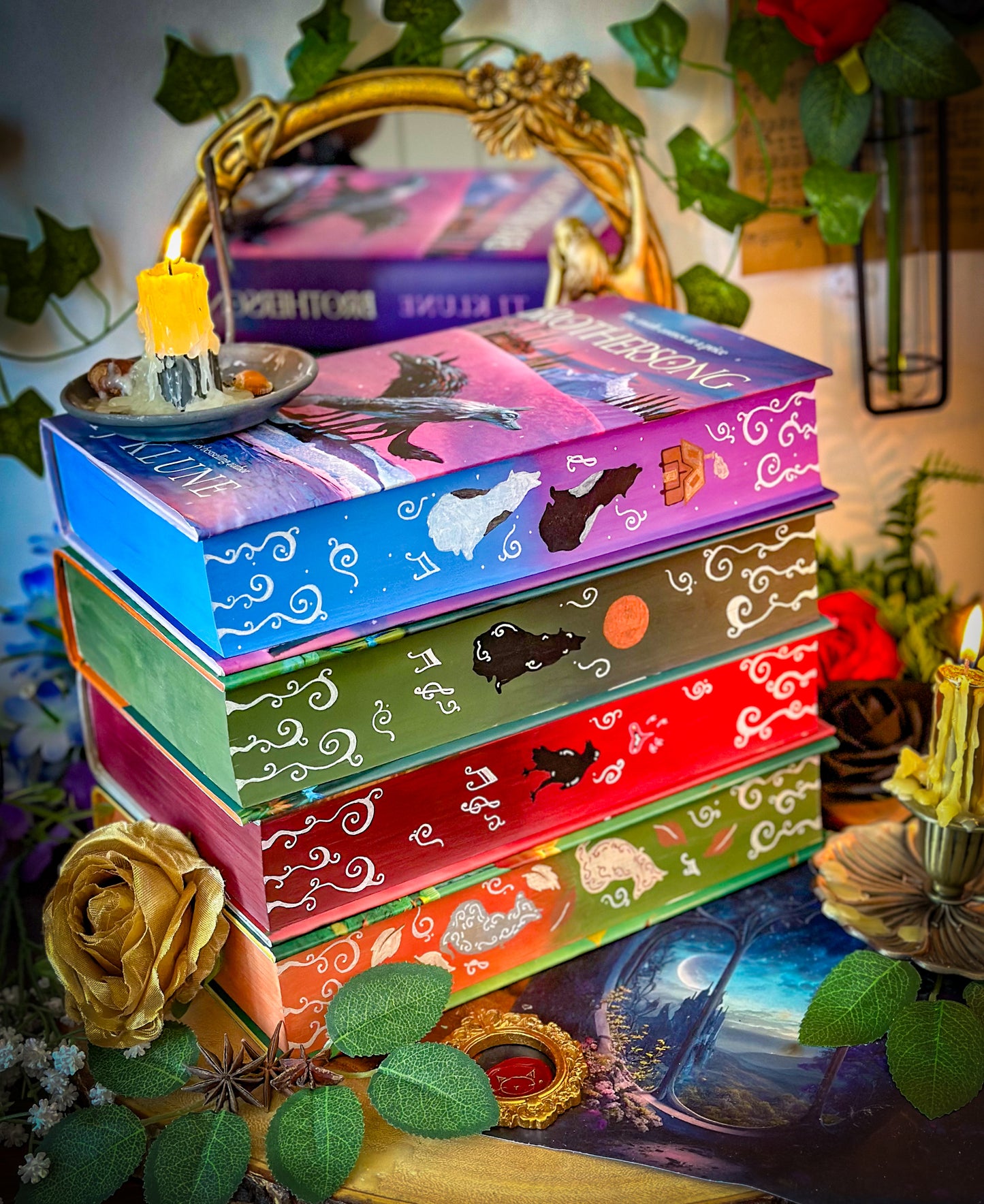 BROTHERSONG HANDPAINTED Book Edges - TJ Klune Books - Special Edition Books
