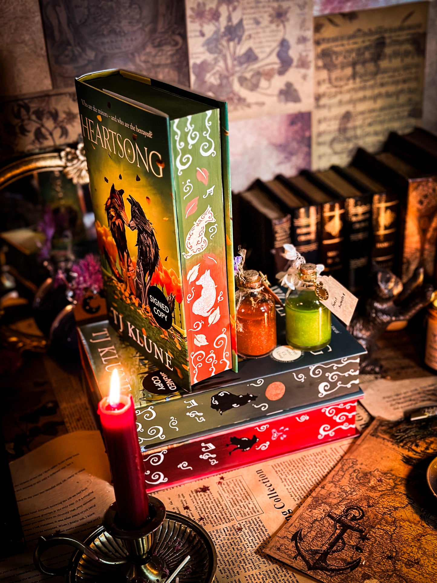 Green Creek Book Series Hand-painted Book Edges (Wolfsong, Ravensong, Heartsong)