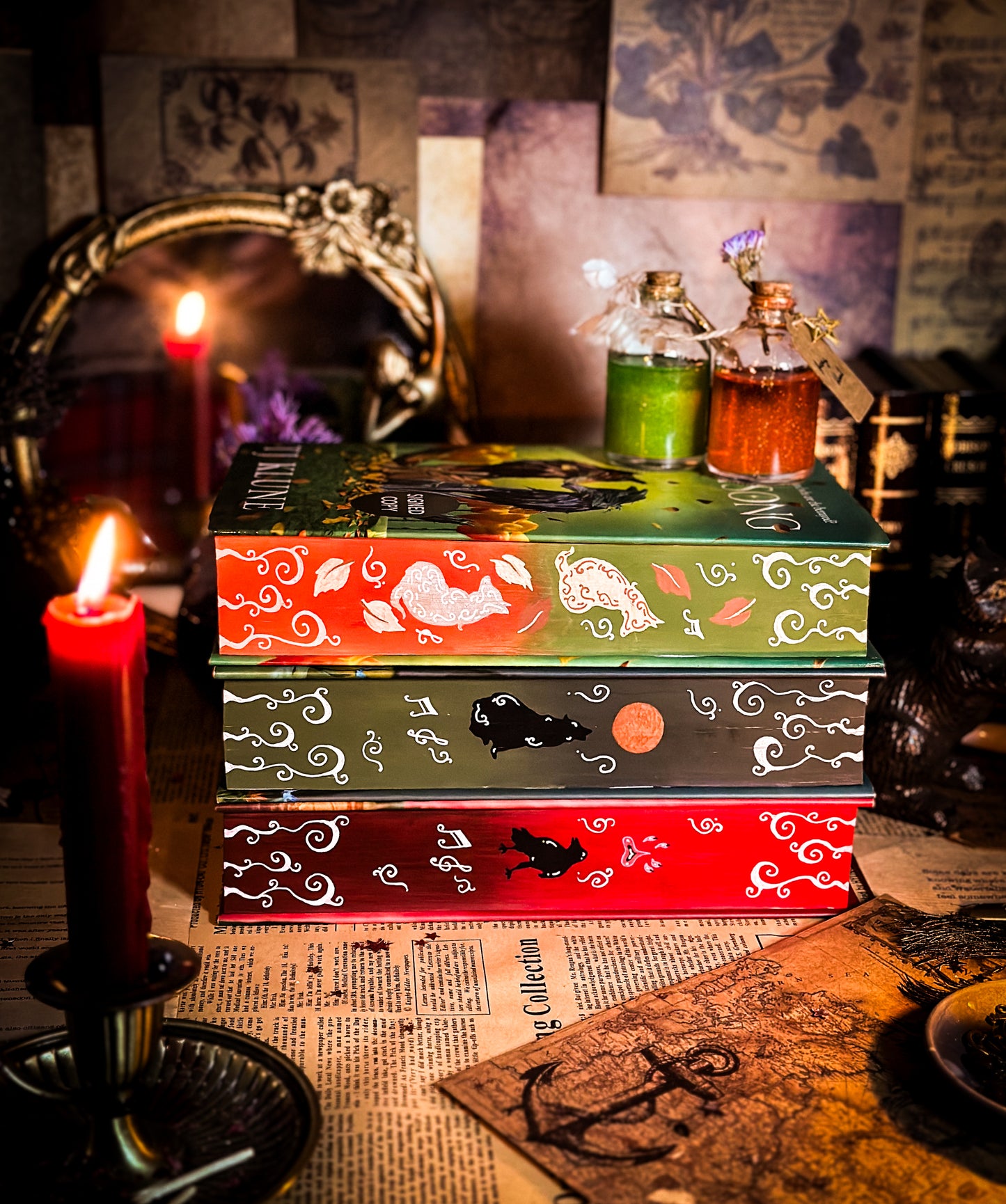 Green Creek Book Series Hand-painted Book Edges (Wolfsong, Ravensong, Heartsong)