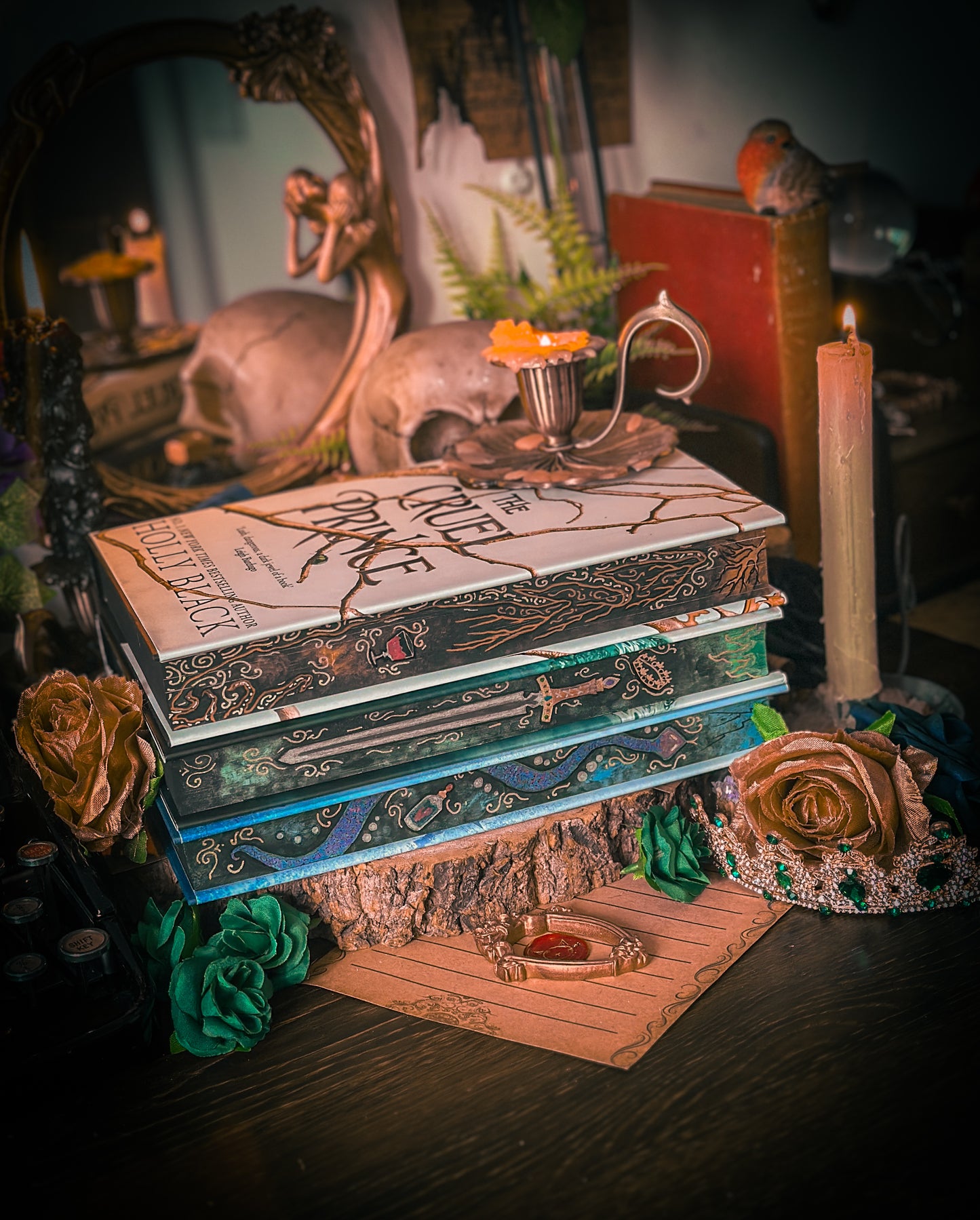 The Folk of the Air Series HANDPAINTED BOOK EDGES - The Cruel Prince - Holly Black Books Special Edition Book