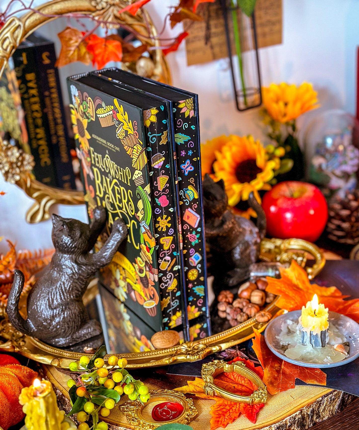 Adenashire Series: A FELLOWSHIP of Bakers & Magic A FELLOWSHIP of Librarians and Dragons Hand-painted Book Edges - Special Edition Book