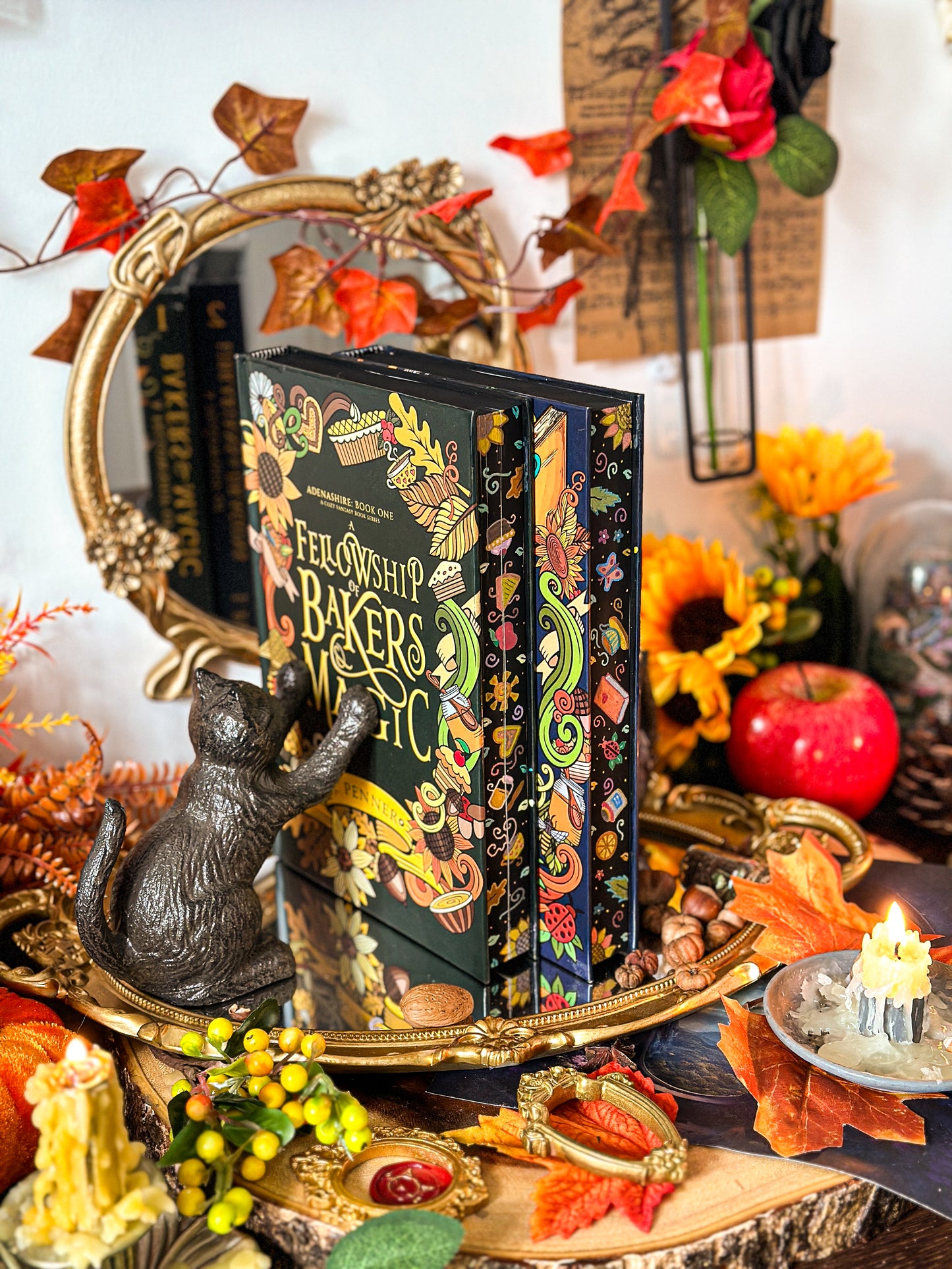 Adenashire Series: A FELLOWSHIP of Bakers & Magic A FELLOWSHIP of Librarians and Dragons Hand-painted Book Edges - Special Edition Book