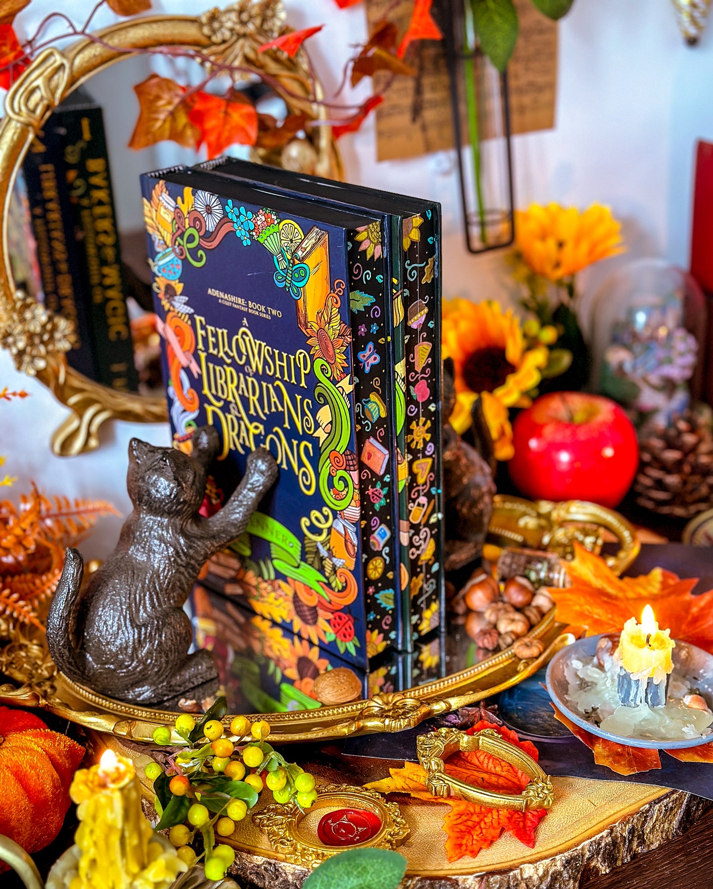 Adenashire Series: A FELLOWSHIP of Bakers & Magic A FELLOWSHIP of Librarians and Dragons Hand-painted Book Edges - Special Edition Book