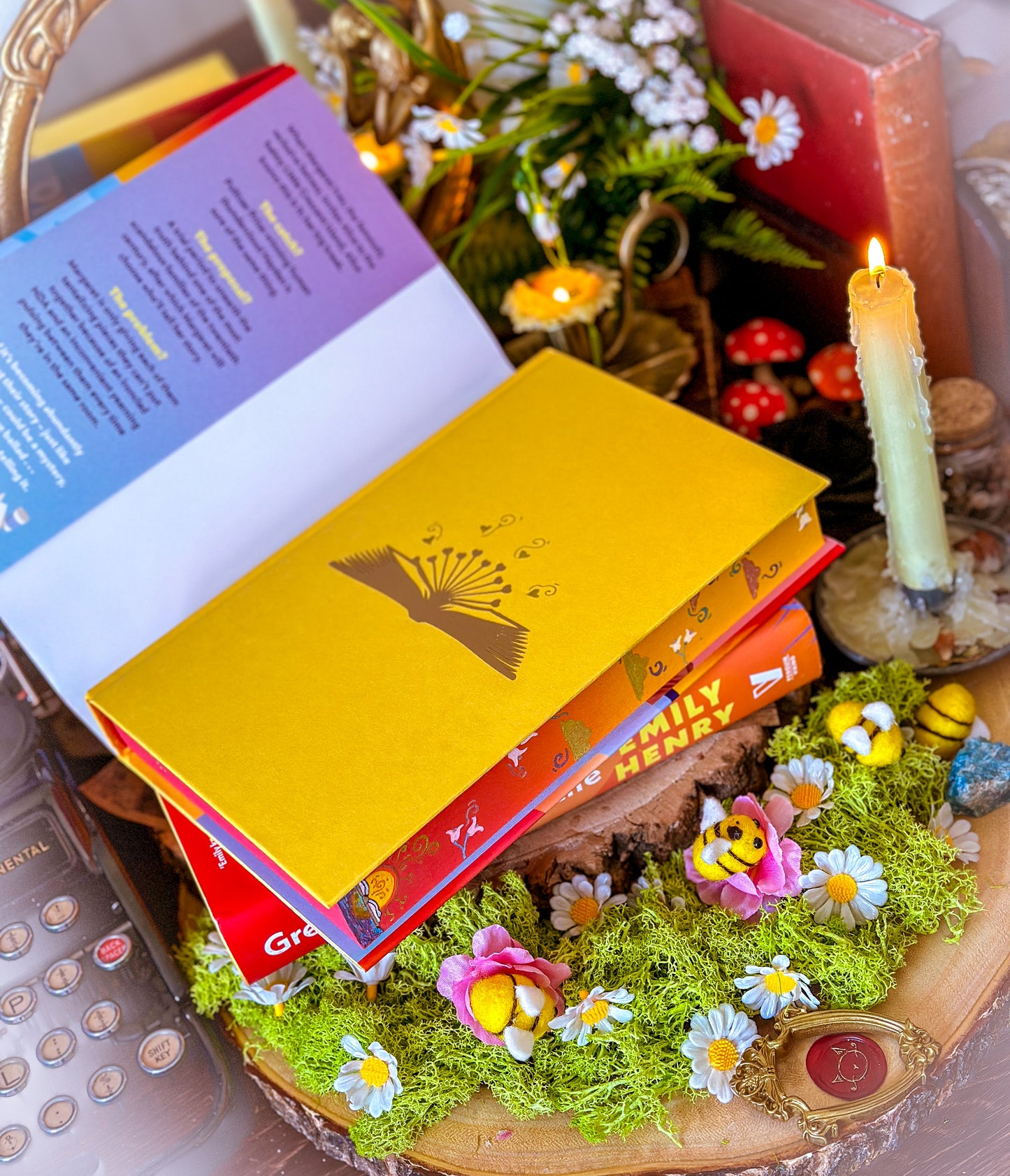 Great Big Beautiful Life HANDPAINTED BOOK EDGES + Vinyl Foil and Endpapers - Emily Henry Books - Romance Book Special Edition