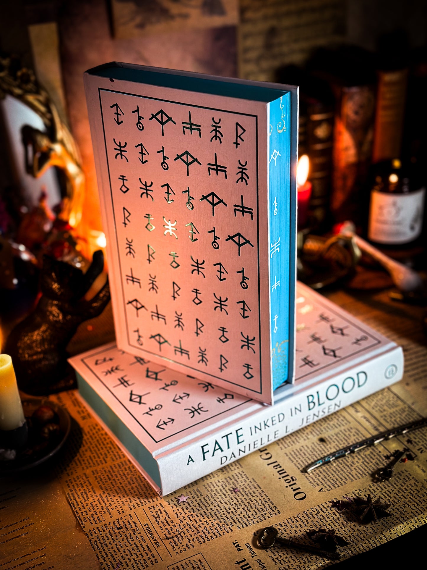 A Fate Inked in Blood Hand-Painted Book Edges