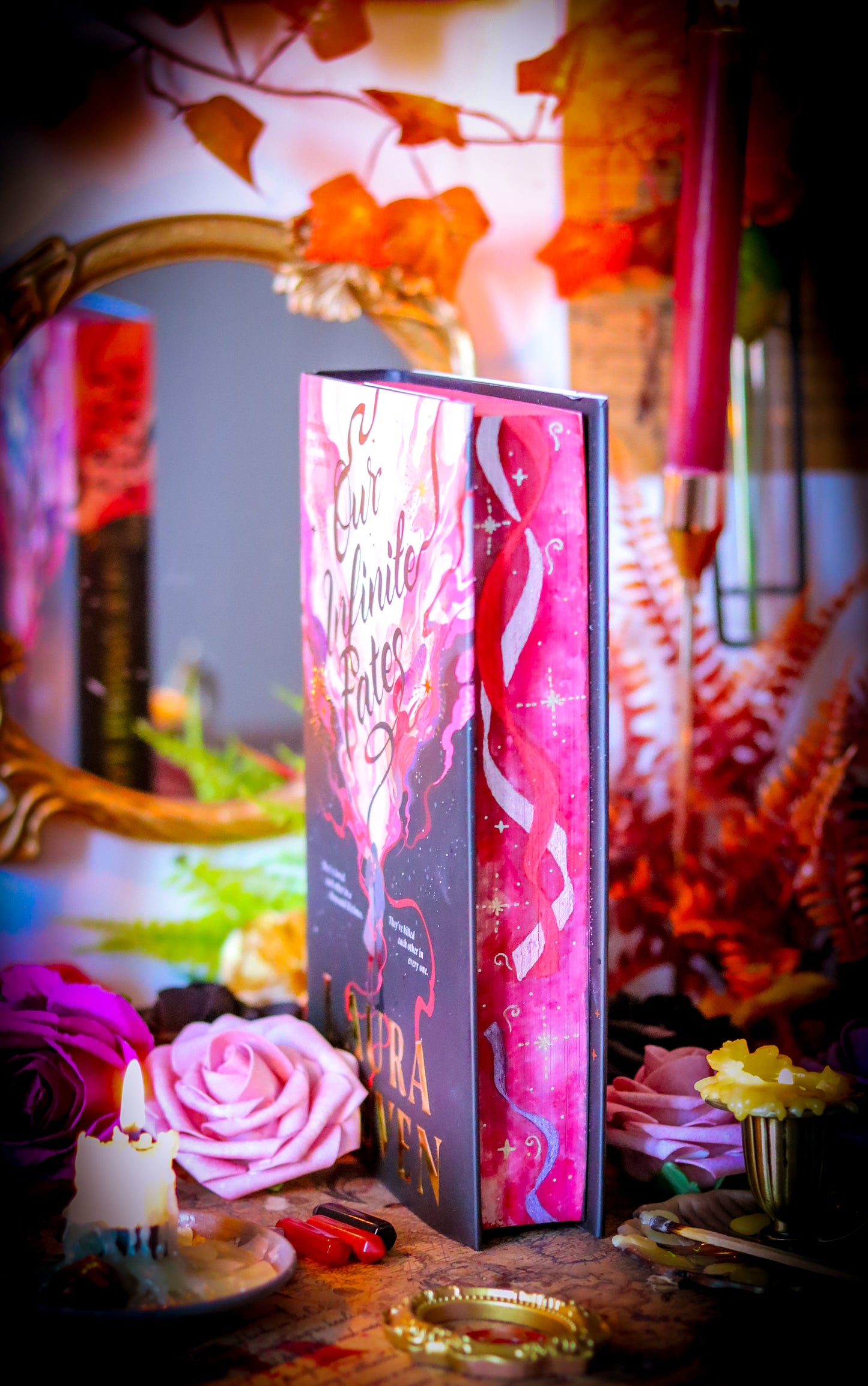 OUR INFINITE FATES hand-painted book edges - Laura Steven - Special Edition Book (Foreedege Painting)