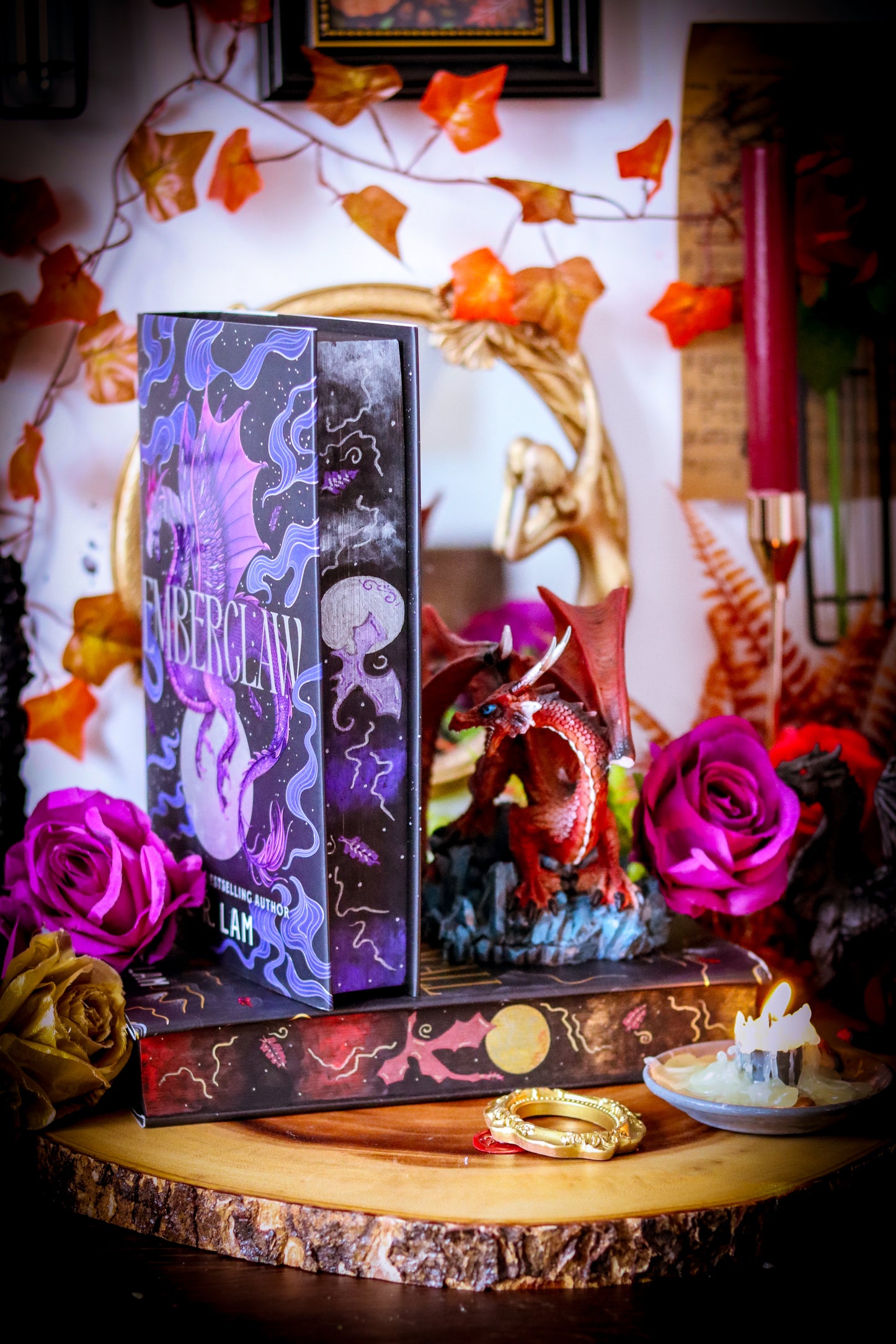 Dragonfall and Emberclaw HANDPAINTEAD BOOK EDGES - L.R. Lam - Foreedge Painting