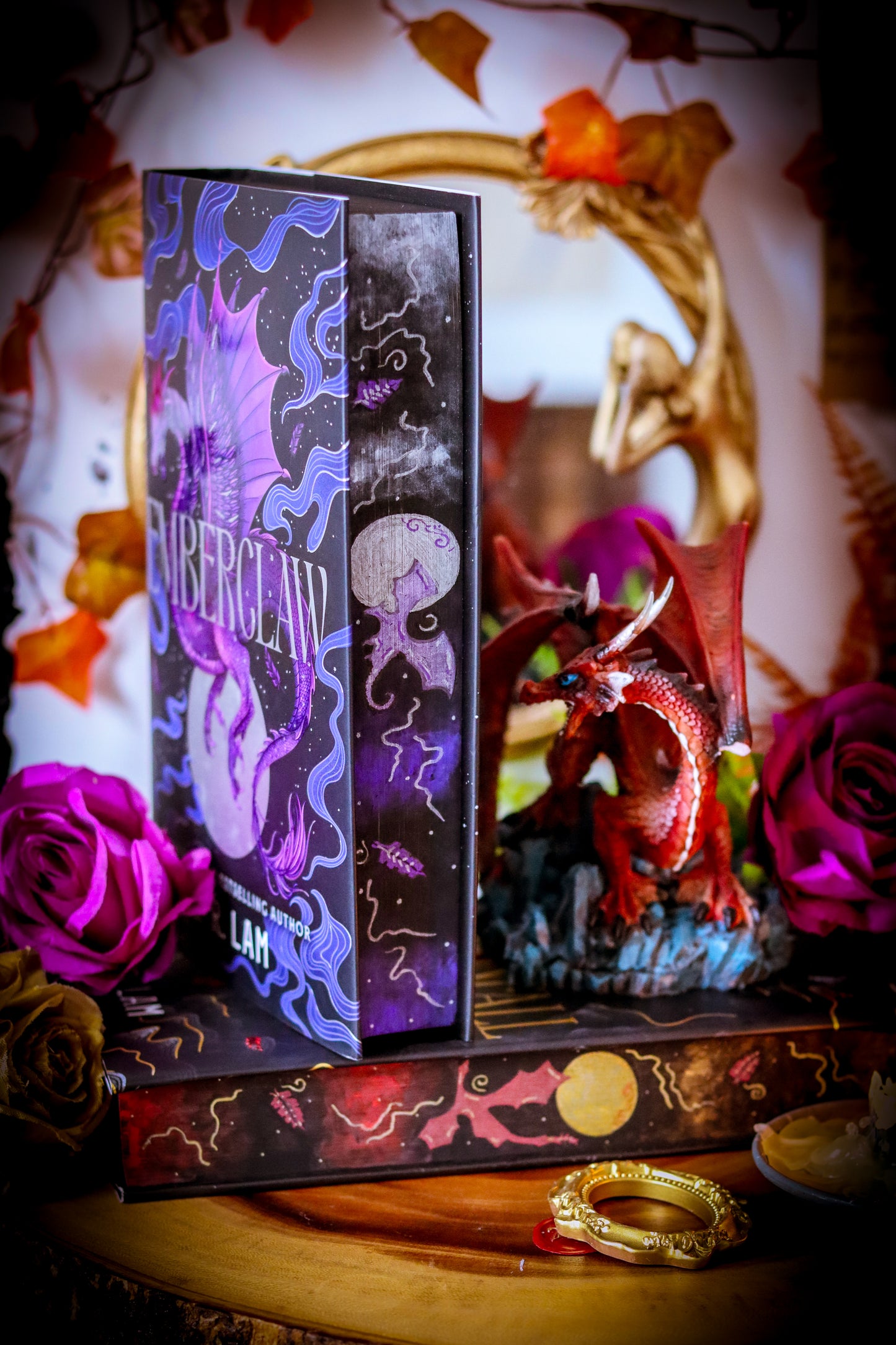 Dragonfall and Emberclaw HANDPAINTEAD BOOK EDGES - L.R. Lam - Foreedge Painting