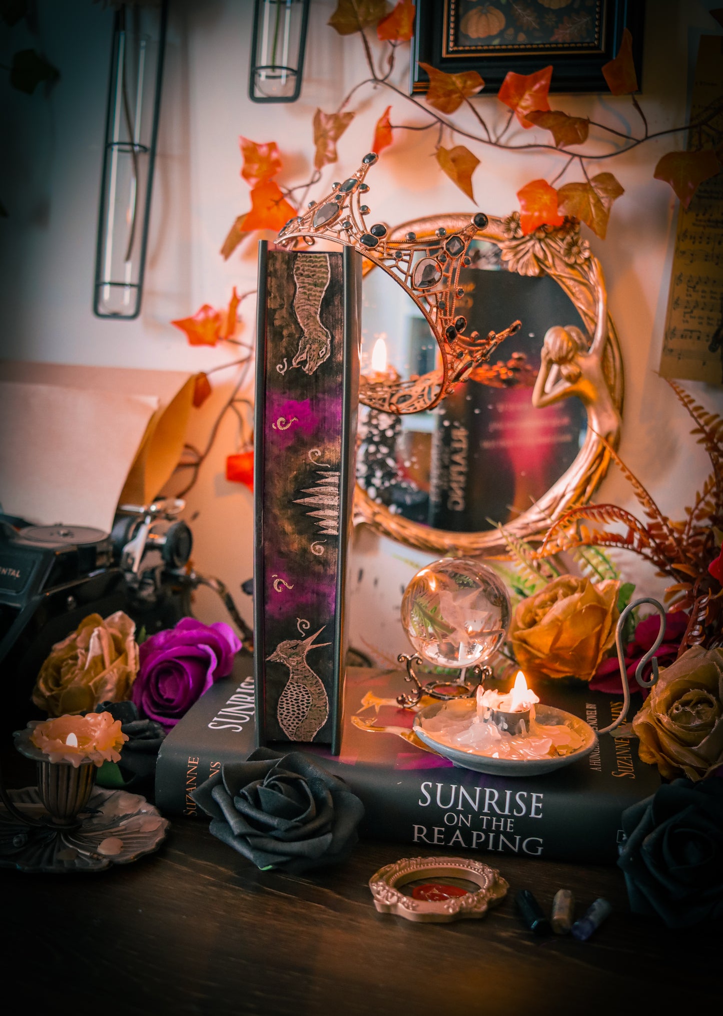 Sunrise on the Reaping HAND-PAINTED EDGES - Suzanne Collins Hunger Games Book (Foils and Endpapers)