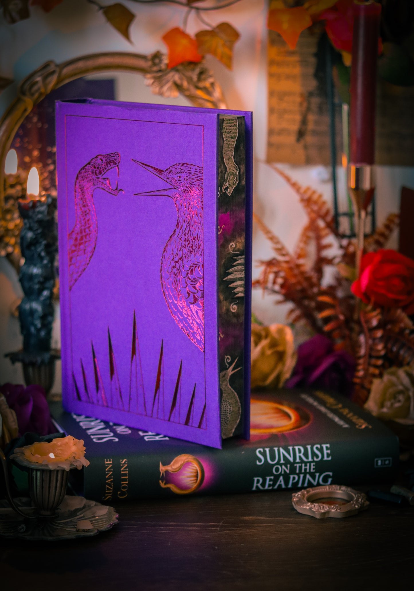 Sunrise on the Reaping HAND-PAINTED EDGES - Suzanne Collins Hunger Games Book (Foils and Endpapers)
