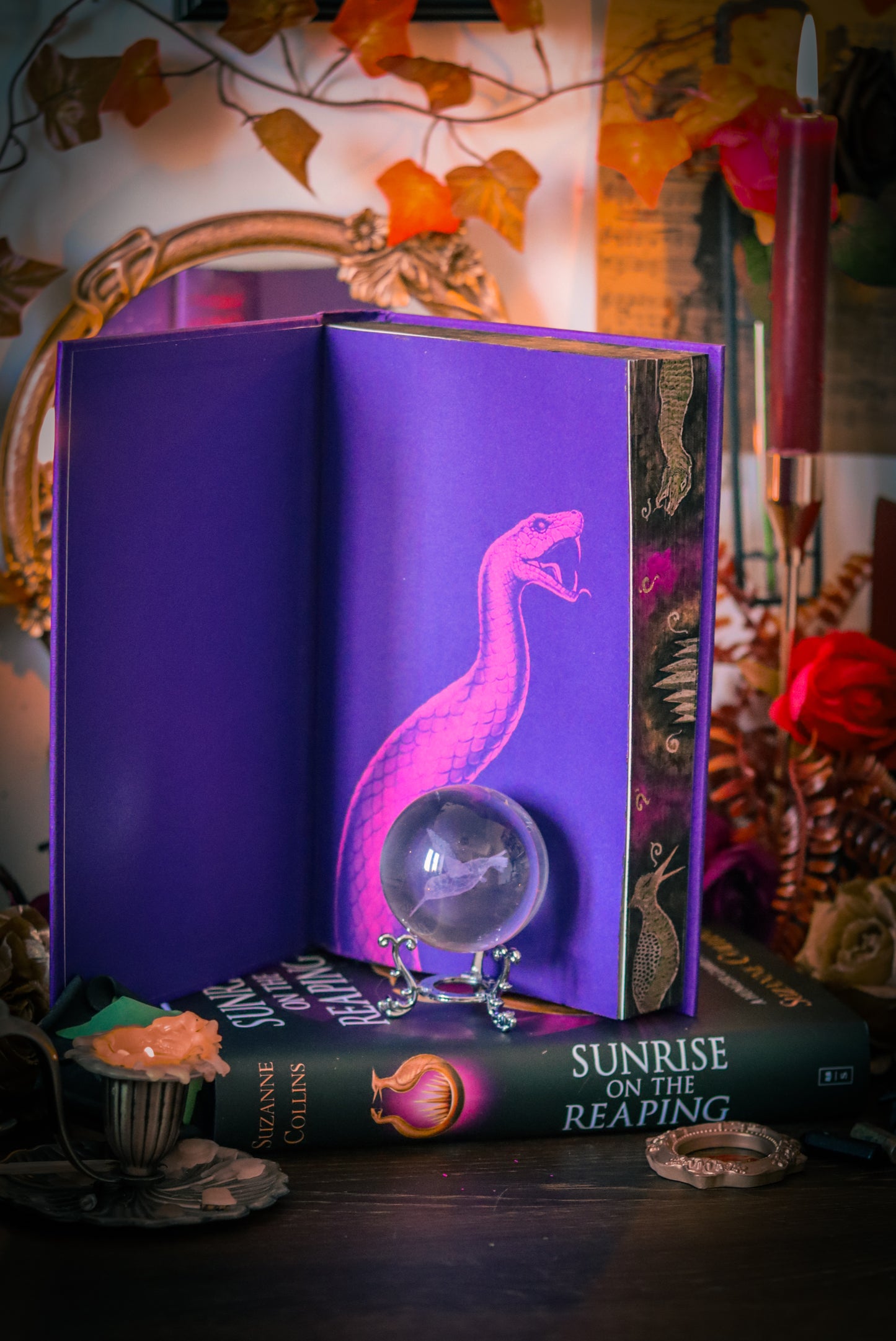 Sunrise on the Reaping HAND-PAINTED EDGES - Suzanne Collins Hunger Games Book (Foils and Endpapers)