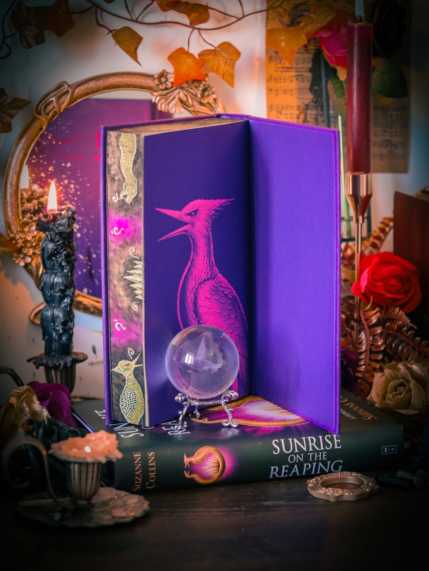 Sunrise on the Reaping HAND-PAINTED EDGES - Suzanne Collins Hunger Games Book (Foils and Endpapers)