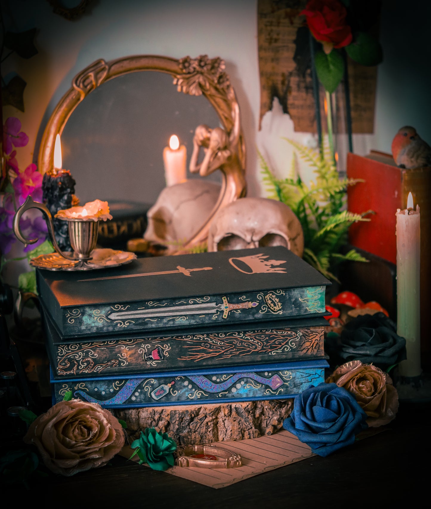 The Folk of the Air Series HANDPAINTED BOOK EDGES - The Cruel Prince - Holly Black Books Special Edition Book