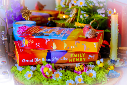 Great Big Beautiful Life HANDPAINTED BOOK EDGES + Vinyl Foil and Endpapers - Emily Henry Books - Romance Book Special Edition