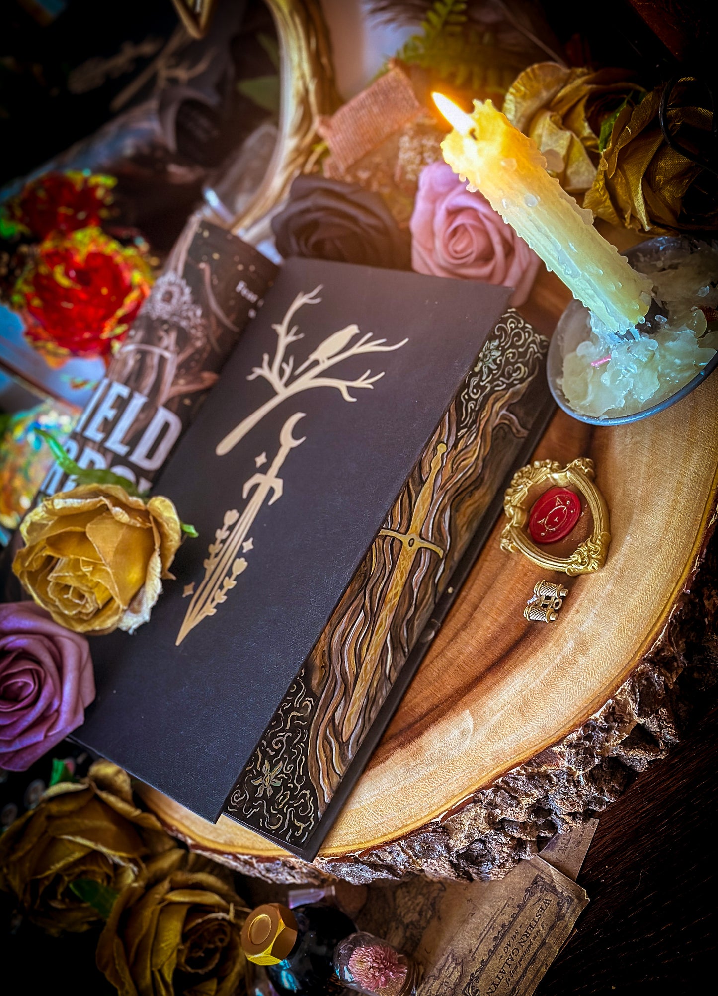 Shield of Sparrows HAND PAINTED Book Edges | Novel by Devney Perry | Romantsy Special Edition Book