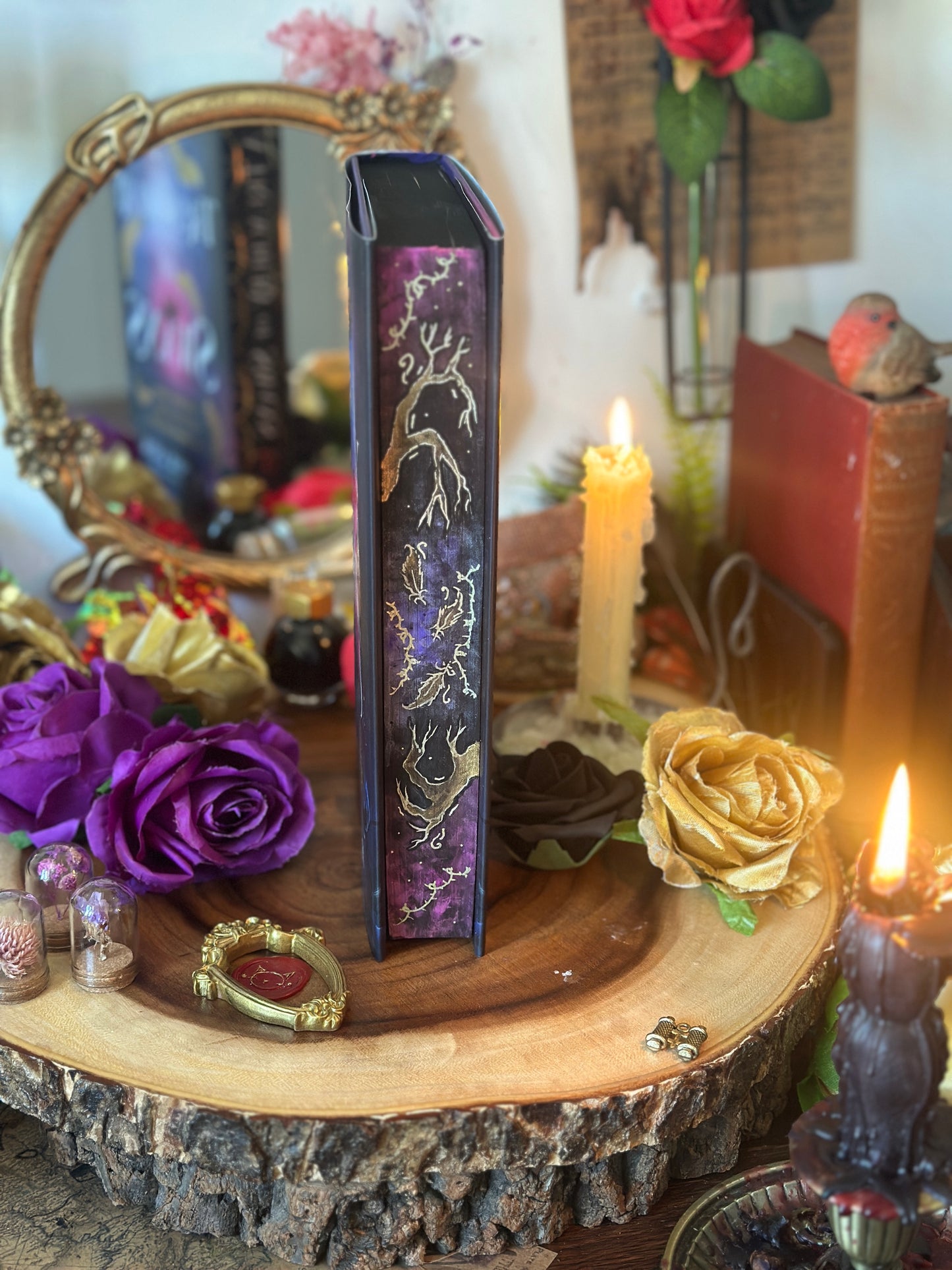 A Treachery of Swans hand-painted book edges - book by A.B. Poranek- SPECIAL EDITION BOOK
