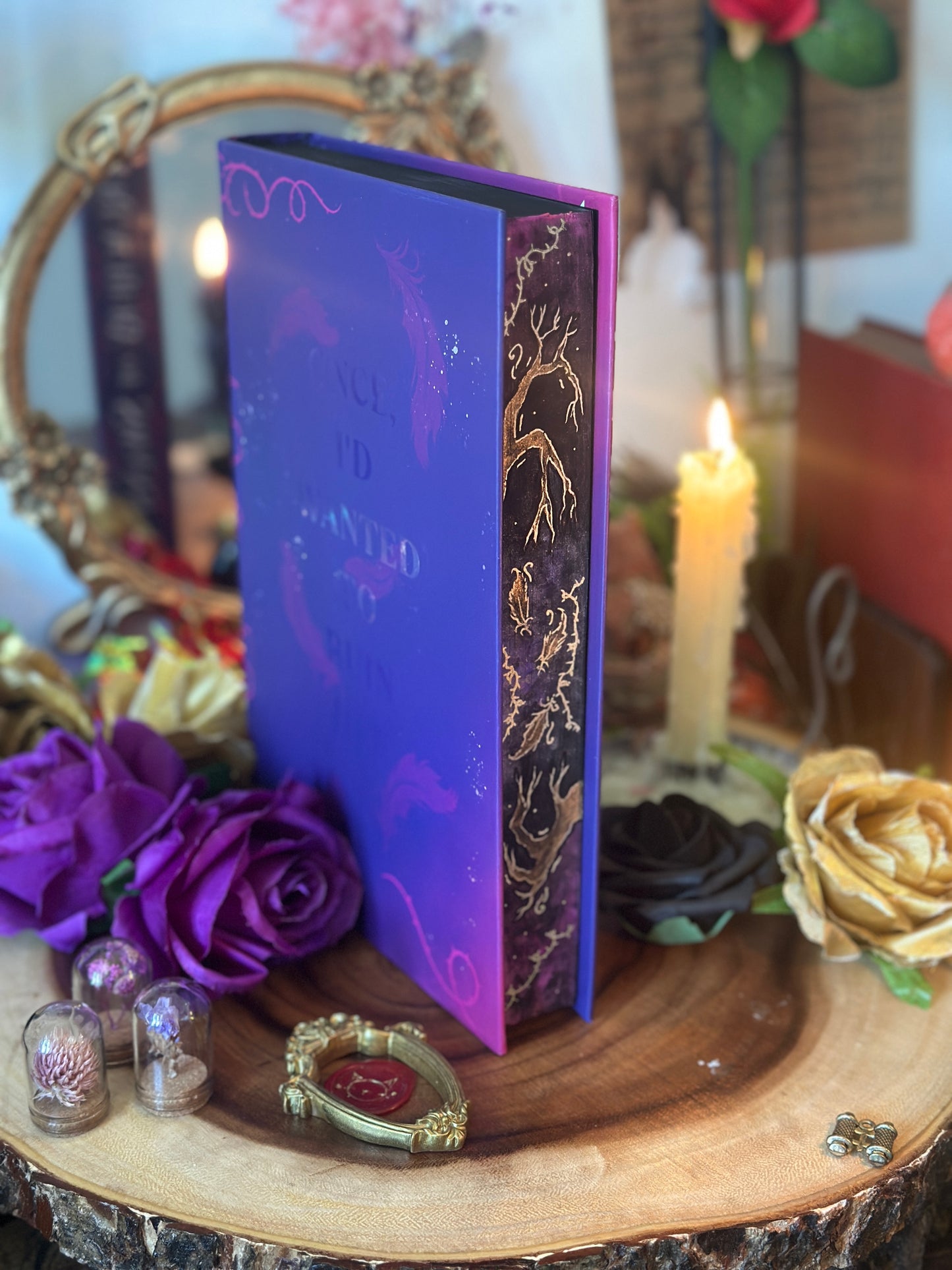 A Treachery of Swans hand-painted book edges - book by A.B. Poranek- SPECIAL EDITION BOOK