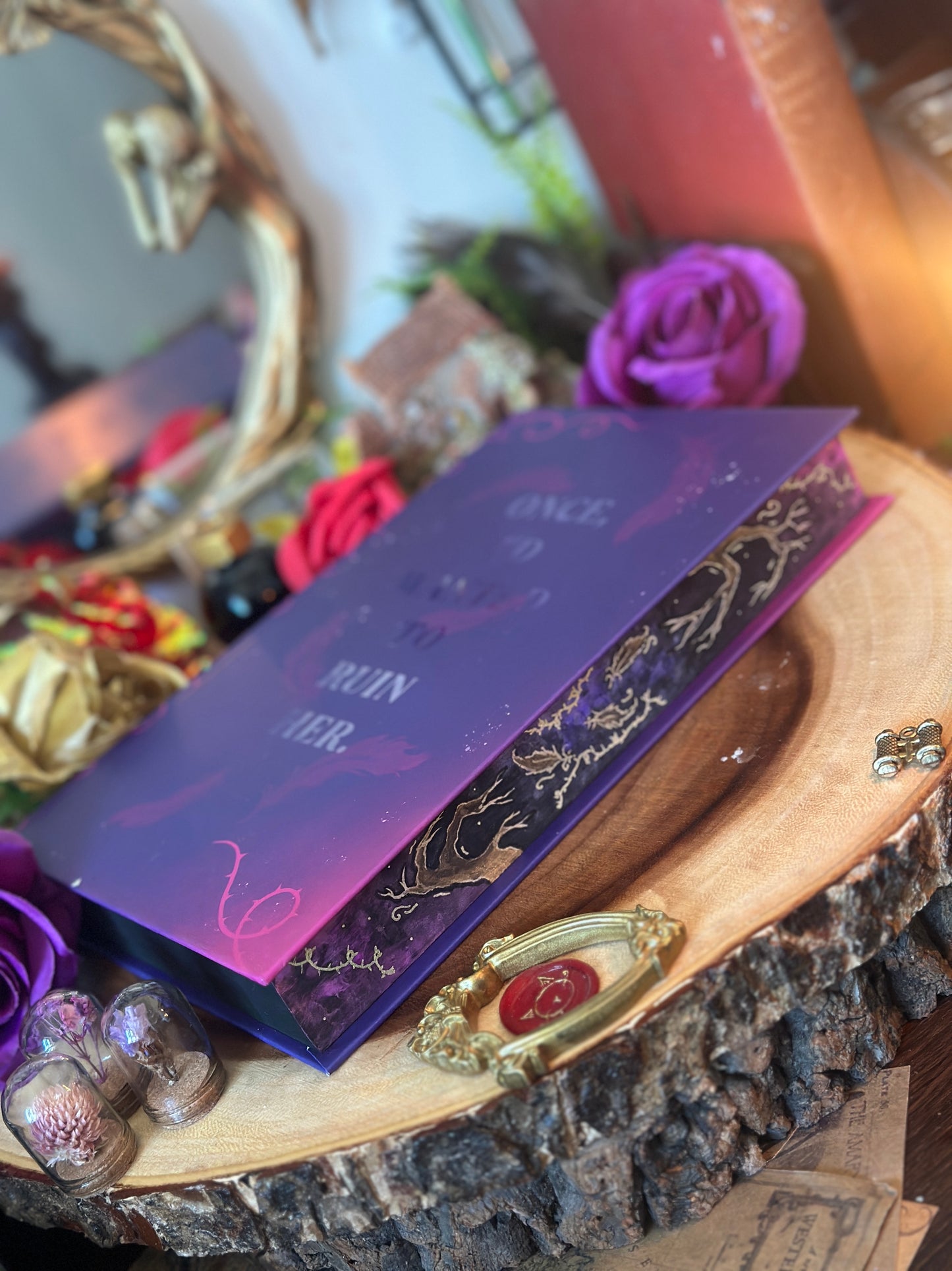 A Treachery of Swans hand-painted book edges - book by A.B. Poranek- SPECIAL EDITION BOOK