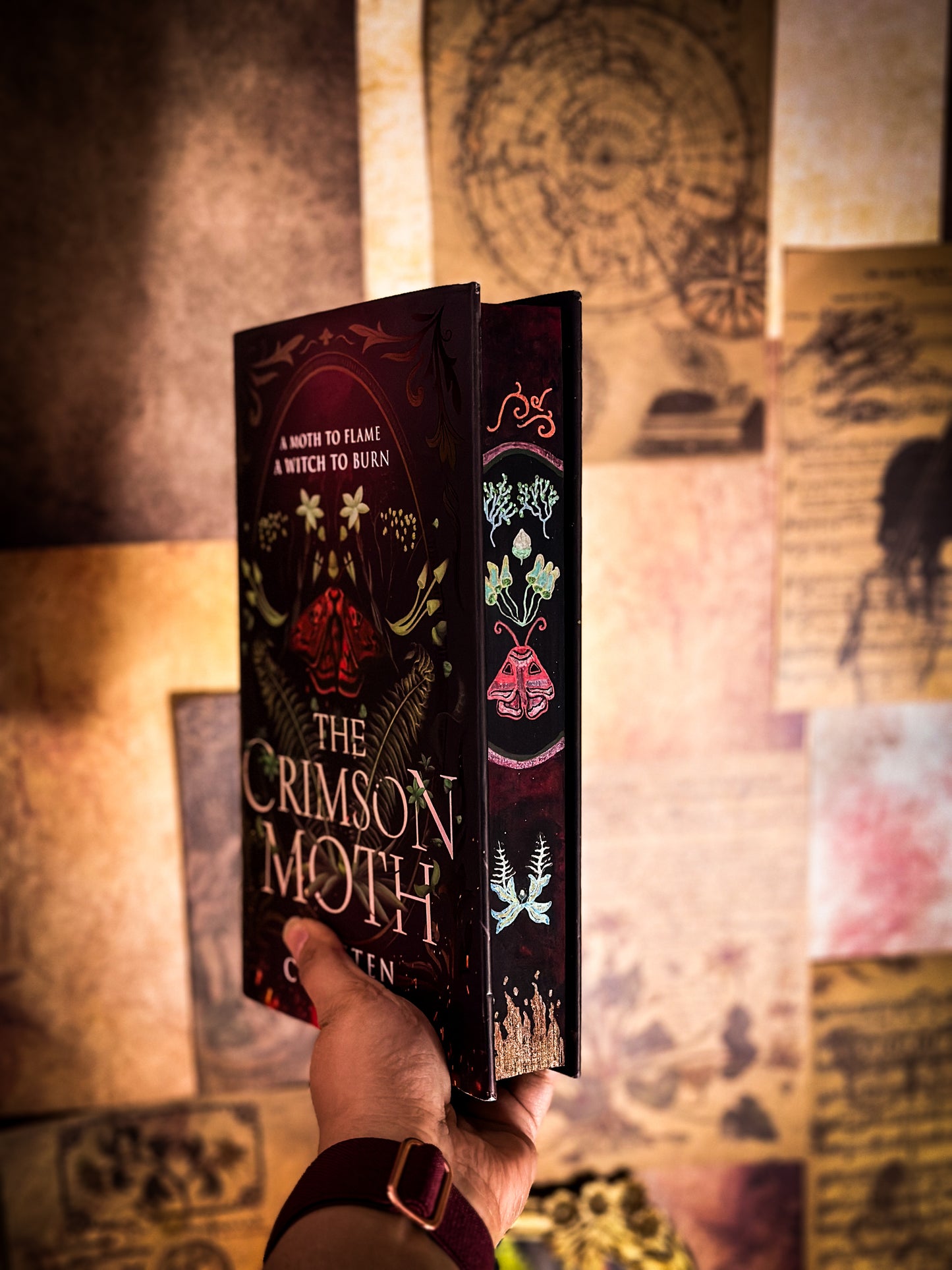 THE CRIMSON MOTH Hand-Painted Book Edges