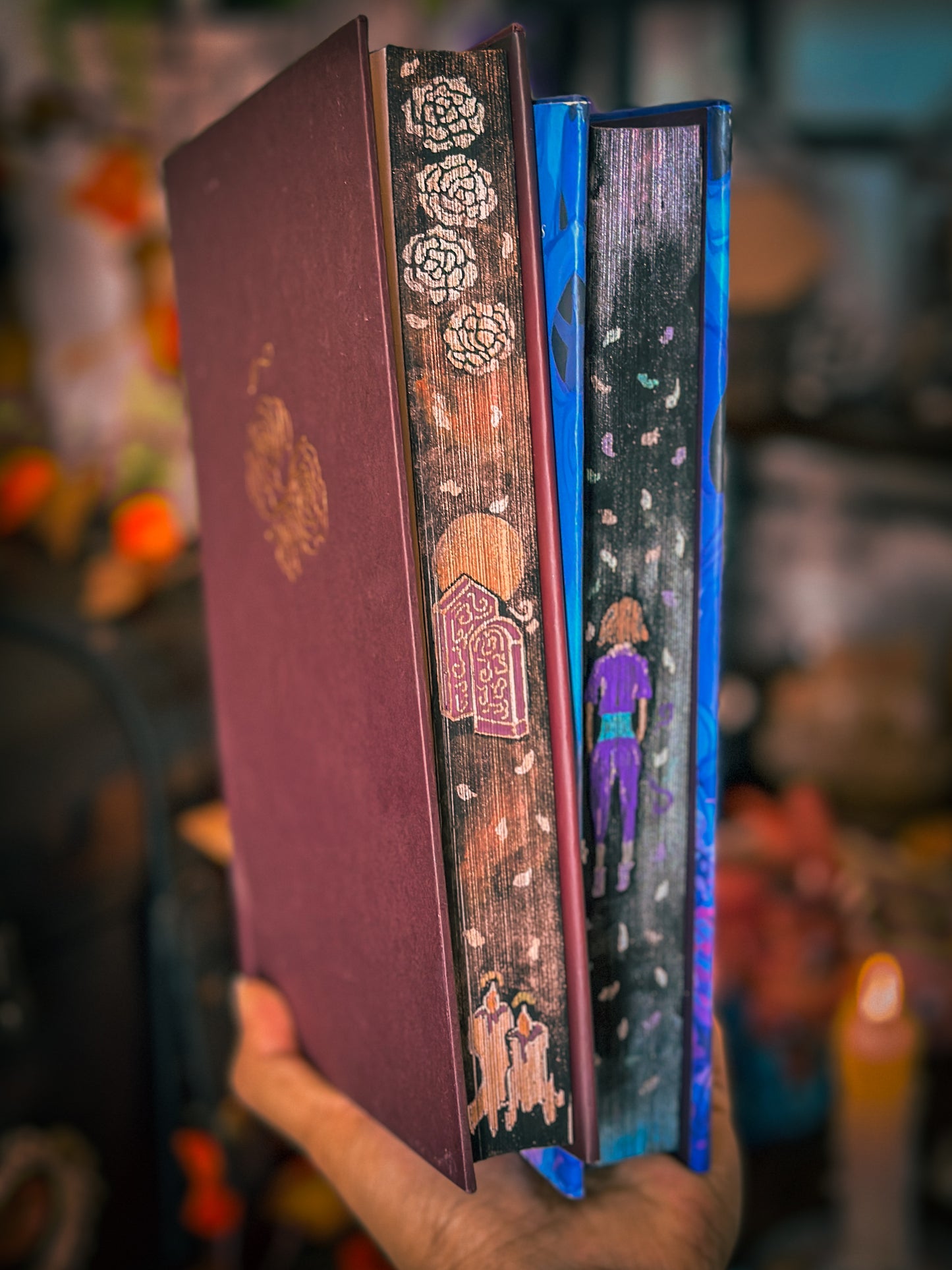 TRANS RIGHTS BOOKS: Cemetery Boys & Lost in Lost in the Never Woods HAND PAINTED BOOK EDGES - Books by Aiden Thomas