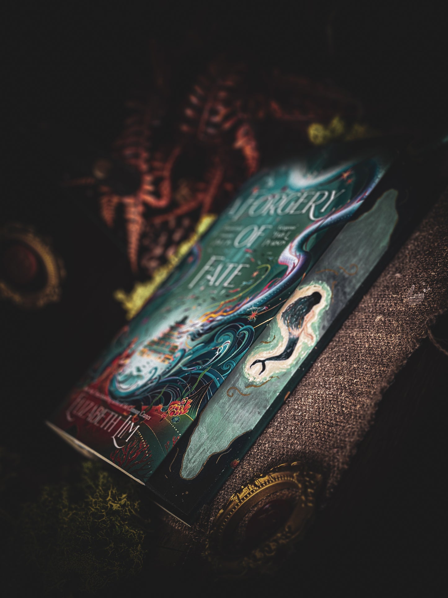 A Forgery of Fate hand-painted book edges - book by Elizabeth Lim - SPECIAL EDITION BOOK