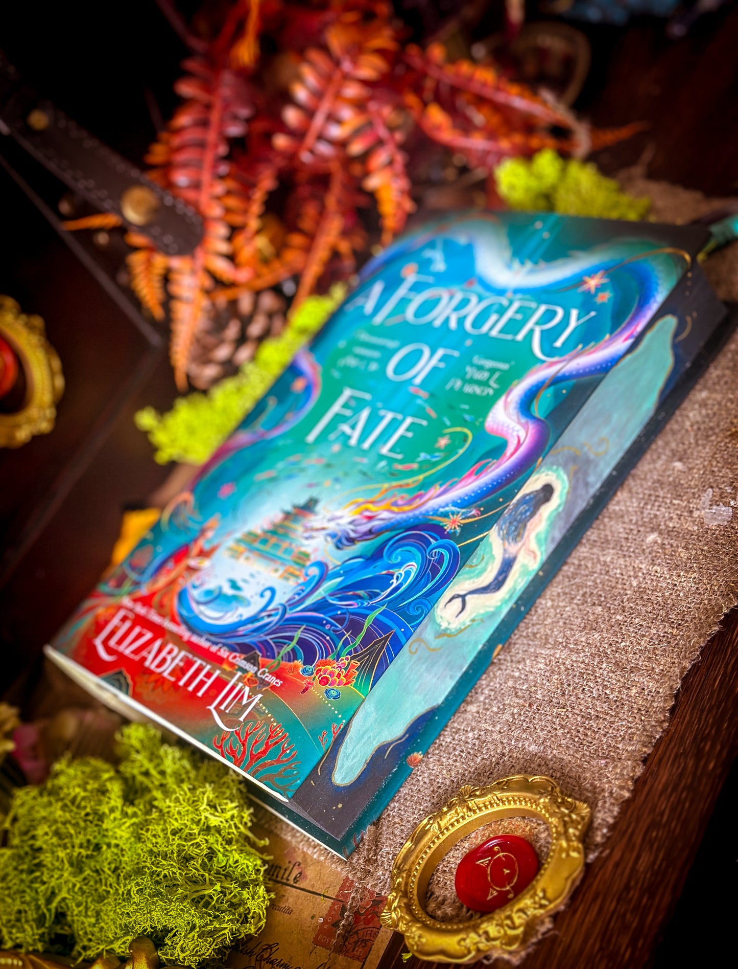 A Forgery of Fate hand-painted book edges - book by Elizabeth Lim - SPECIAL EDITION BOOK