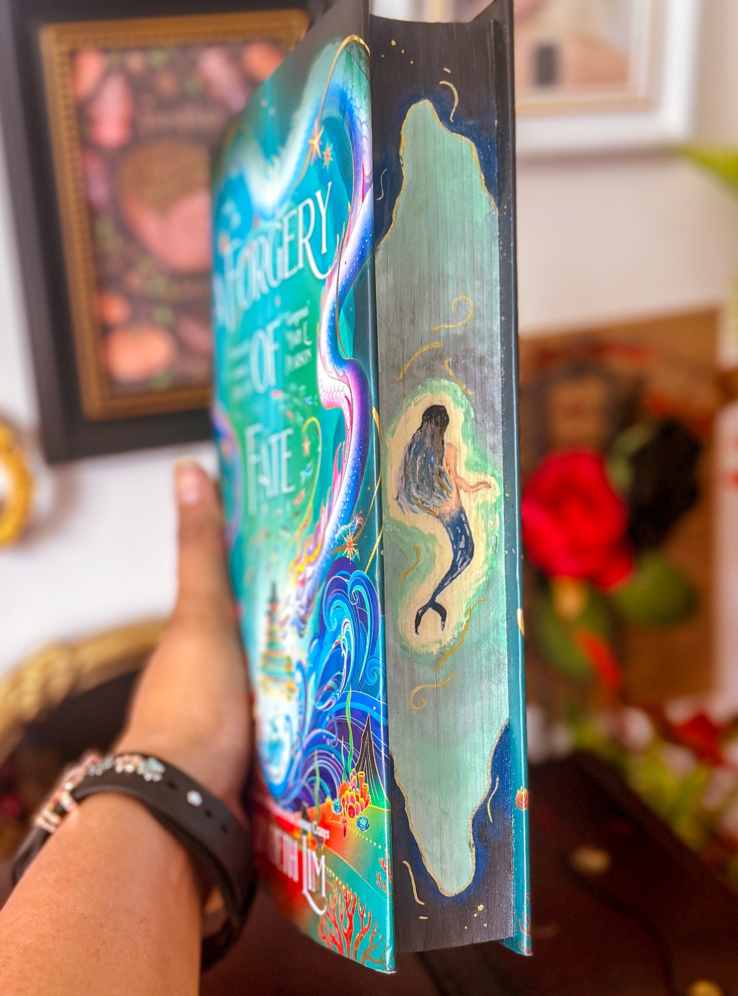 A Forgery of Fate hand-painted book edges - book by Elizabeth Lim - SPECIAL EDITION BOOK