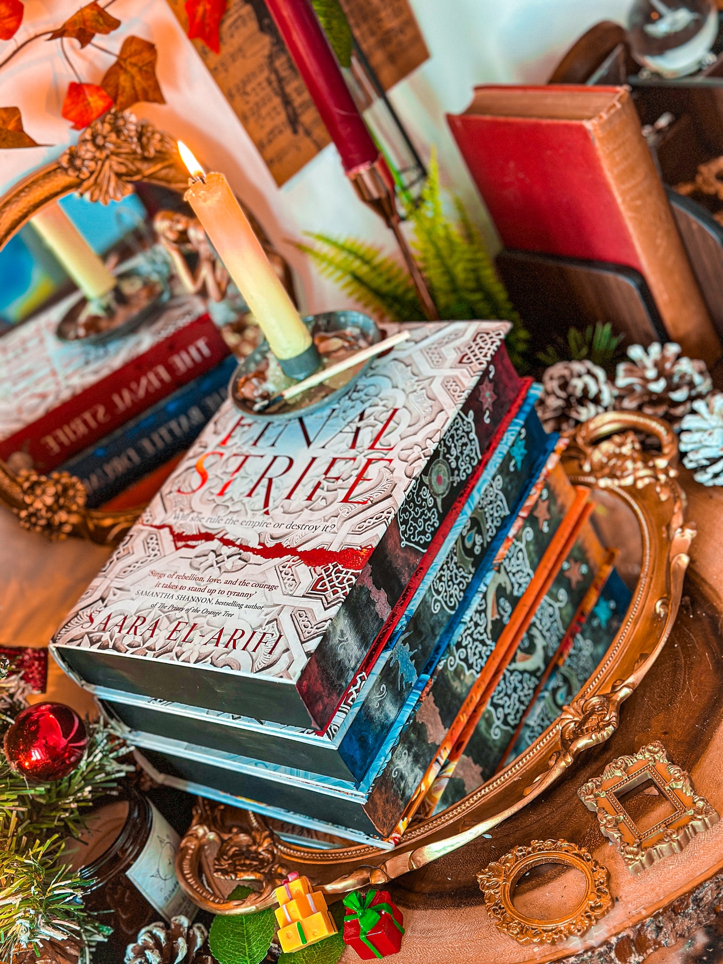 THE FINAL STRIFE hand-painted book edges - The Ending Fire Trilogy Saara El-Arifi Books
