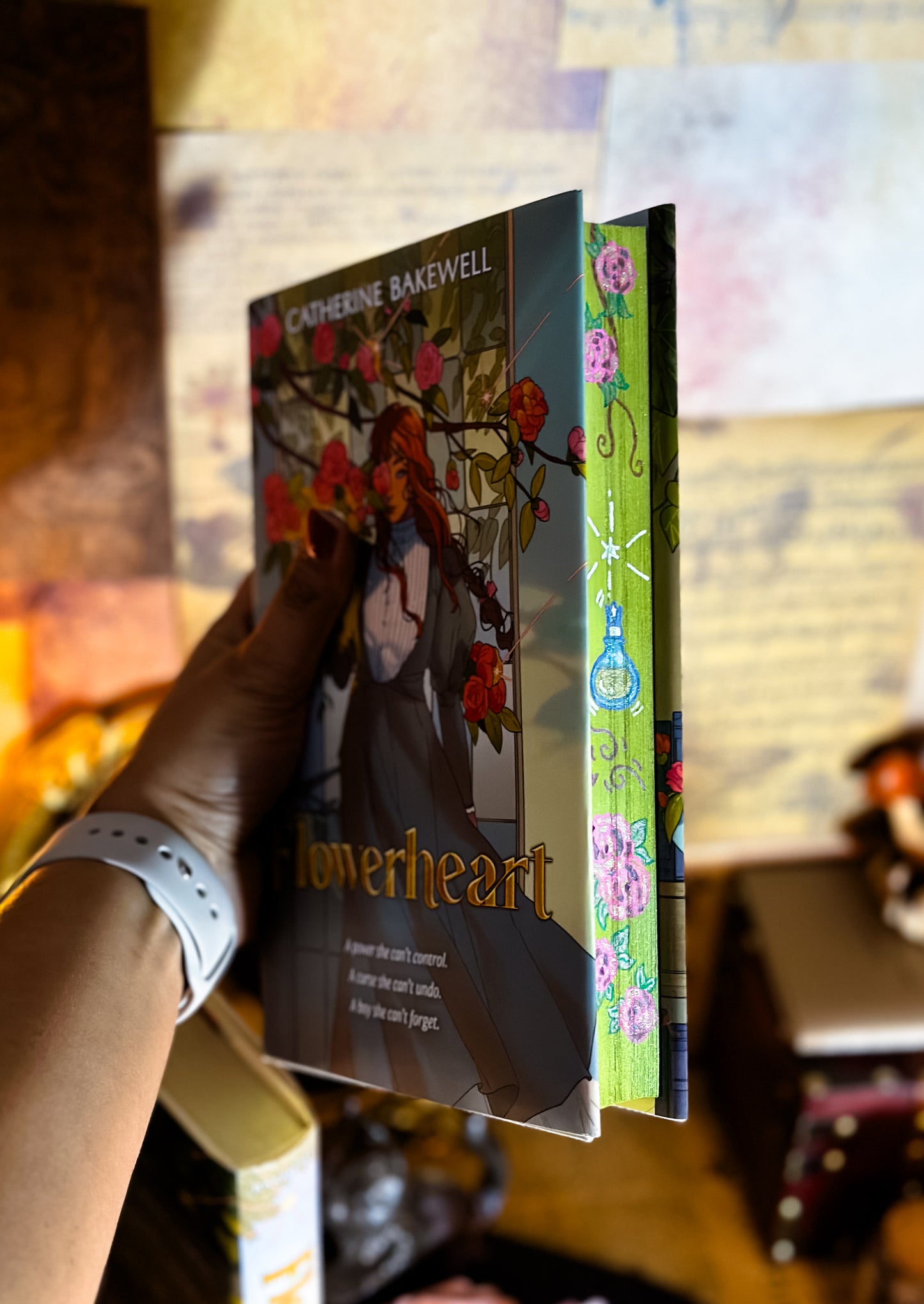 FLOWERHEART HANDPAINTED BOOK Edges