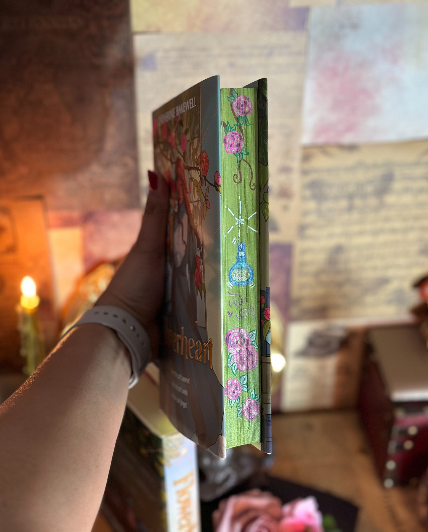 FLOWERHEART HANDPAINTED BOOK Edges