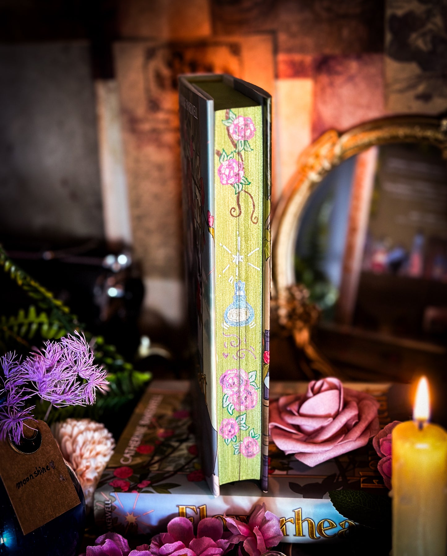 FLOWERHEART HANDPAINTED BOOK Edges