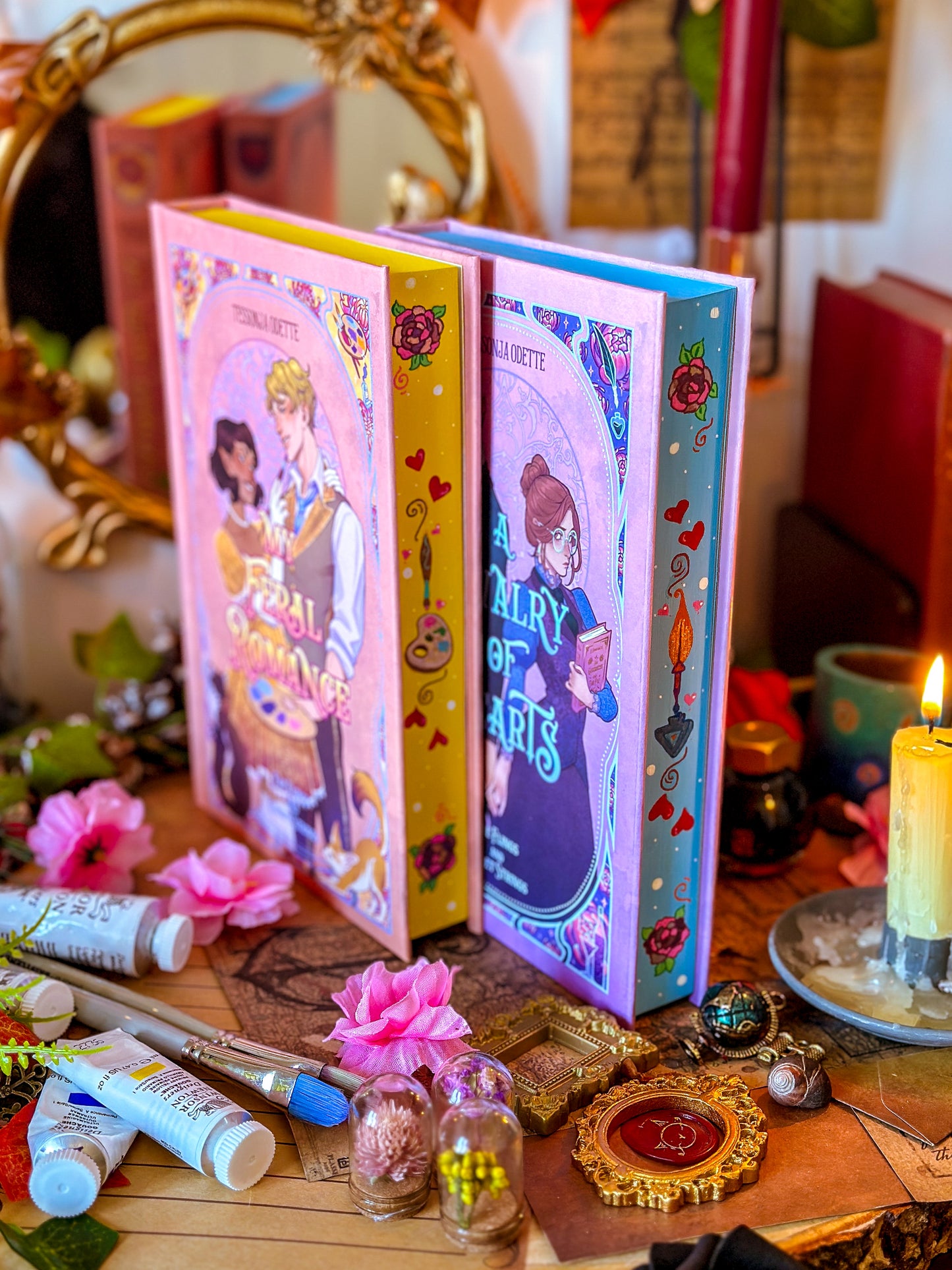 A Rivalry of Hearts & My Feral Romance HANDPAINTED BOOK EDGES - Special Edition Books