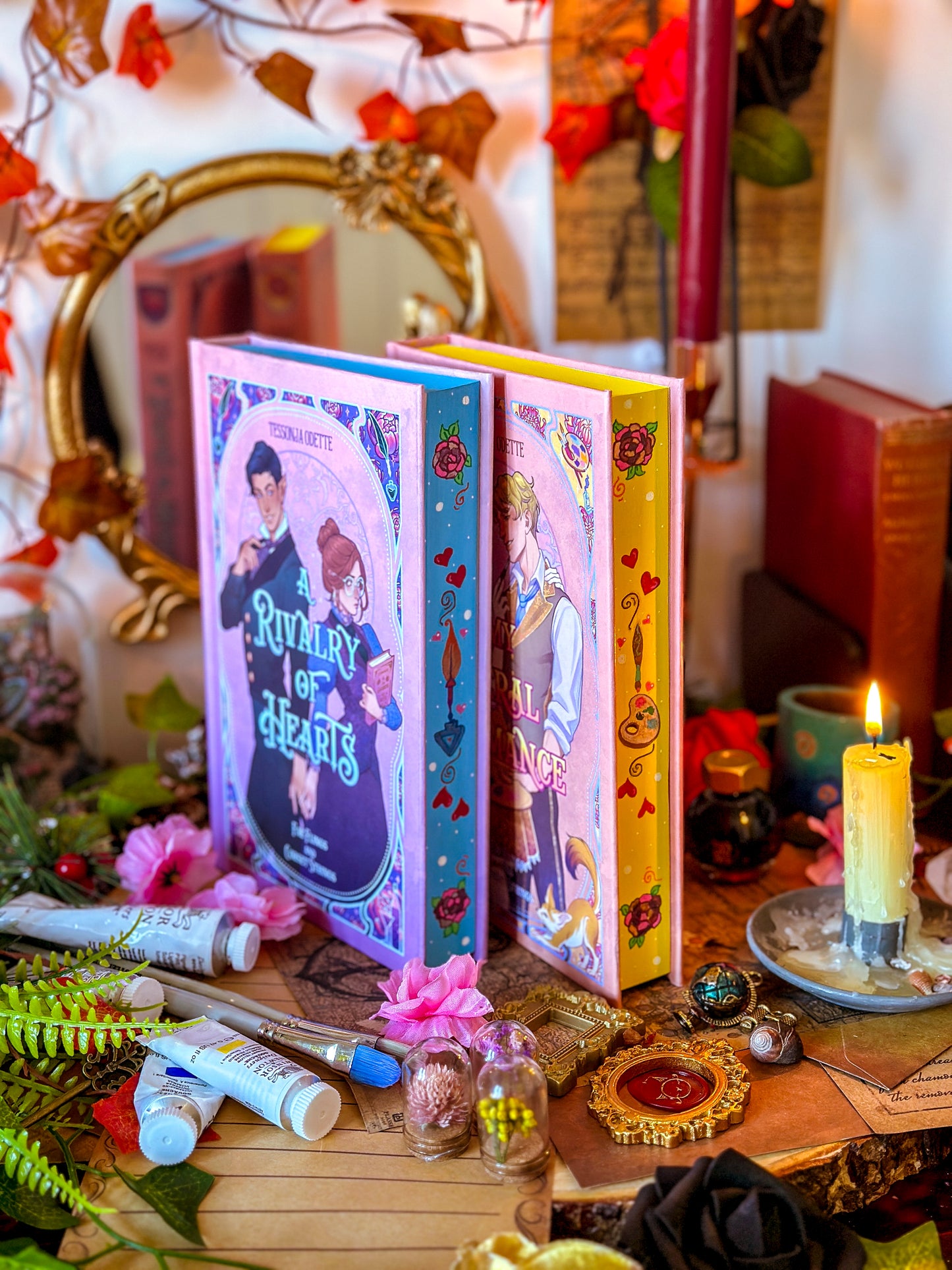 A Rivalry of Hearts & My Feral Romance HANDPAINTED BOOK EDGES - Special Edition Books