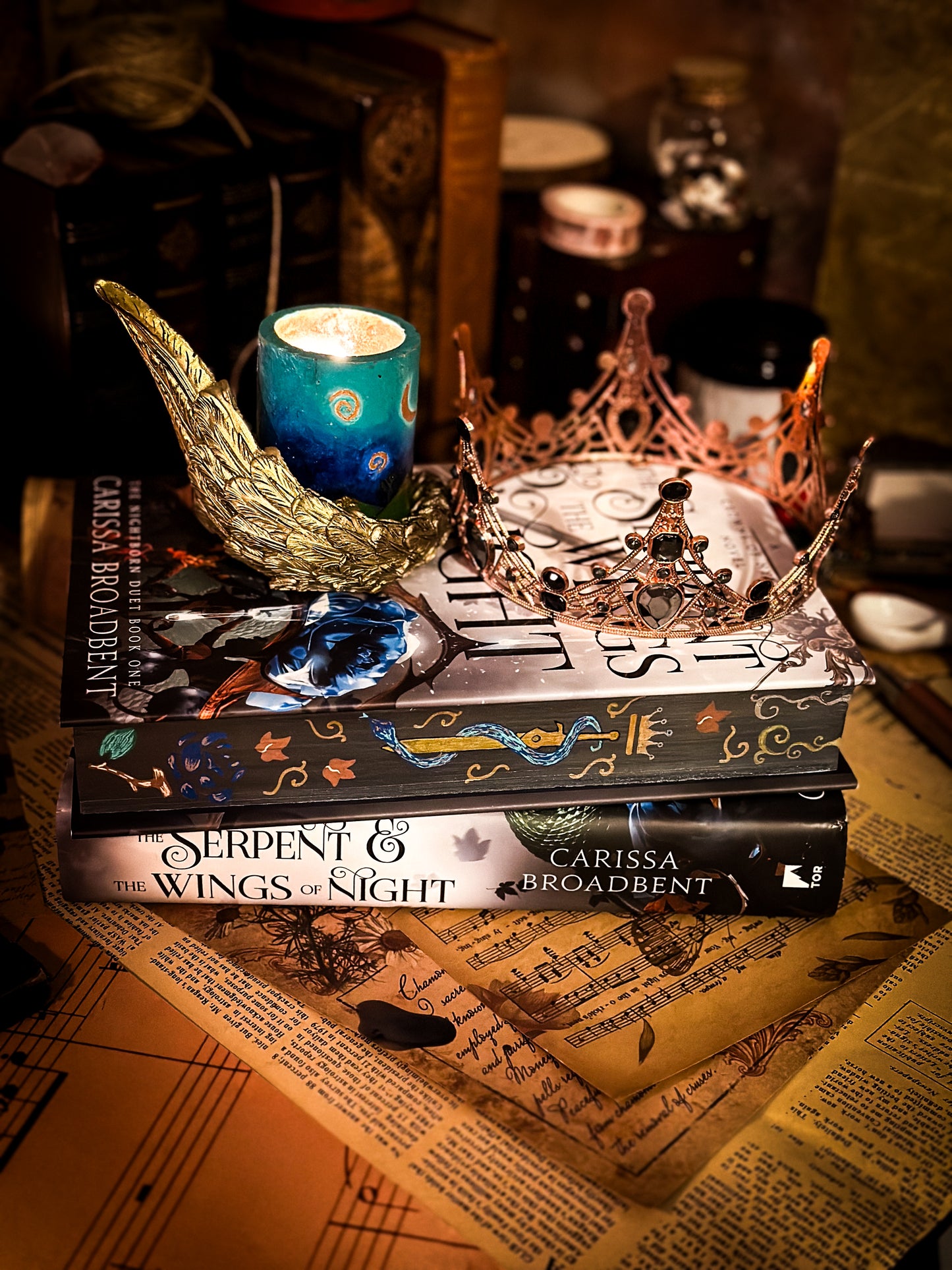 The Serpent and the Wings of Night HANDPAINTED BOOK EDGES -