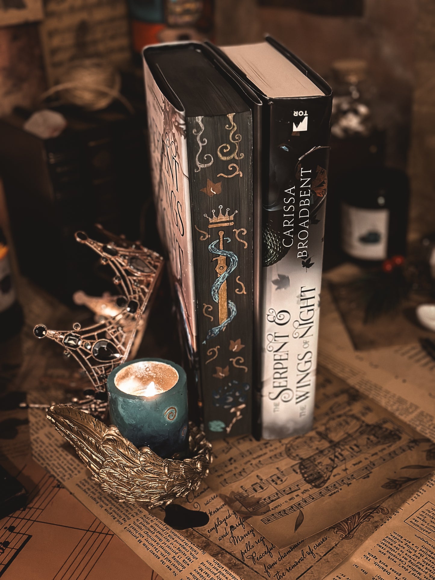 The Serpent and the Wings of Night HANDPAINTED BOOK EDGES -