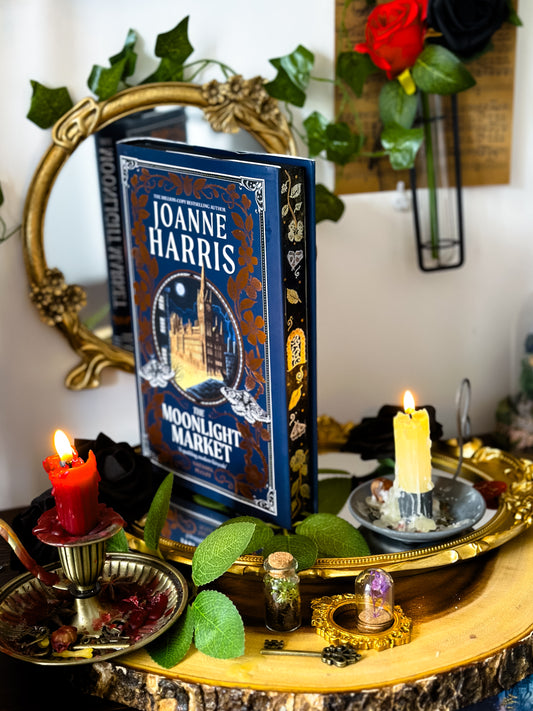 THE MOONLIGHT MARKET Hand-painted Book Edges - Joanne Harris - Special Edition Book