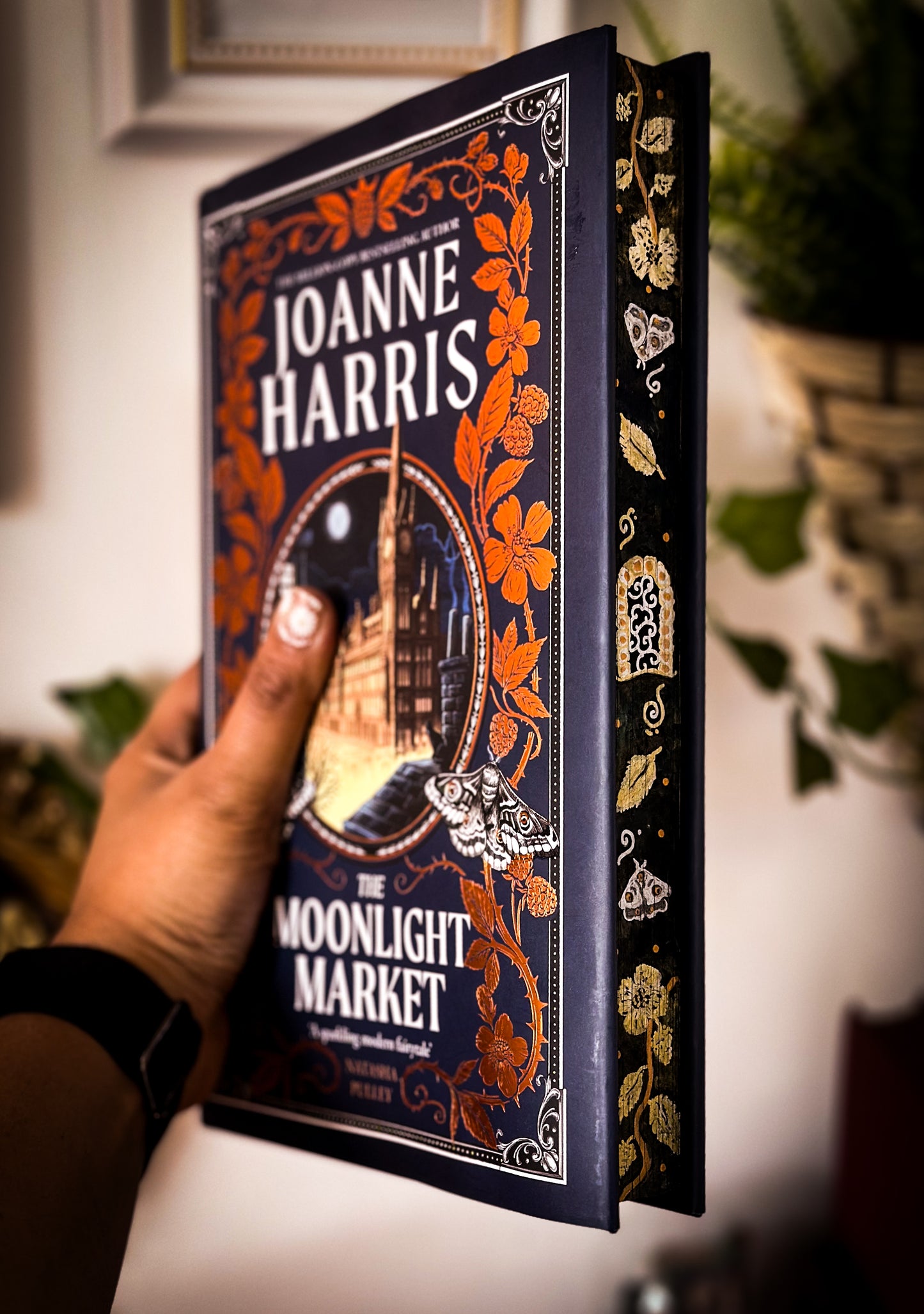 THE MOONLIGHT MARKET Hand-painted Book Edges - Joanne Harris - Special Edition Book