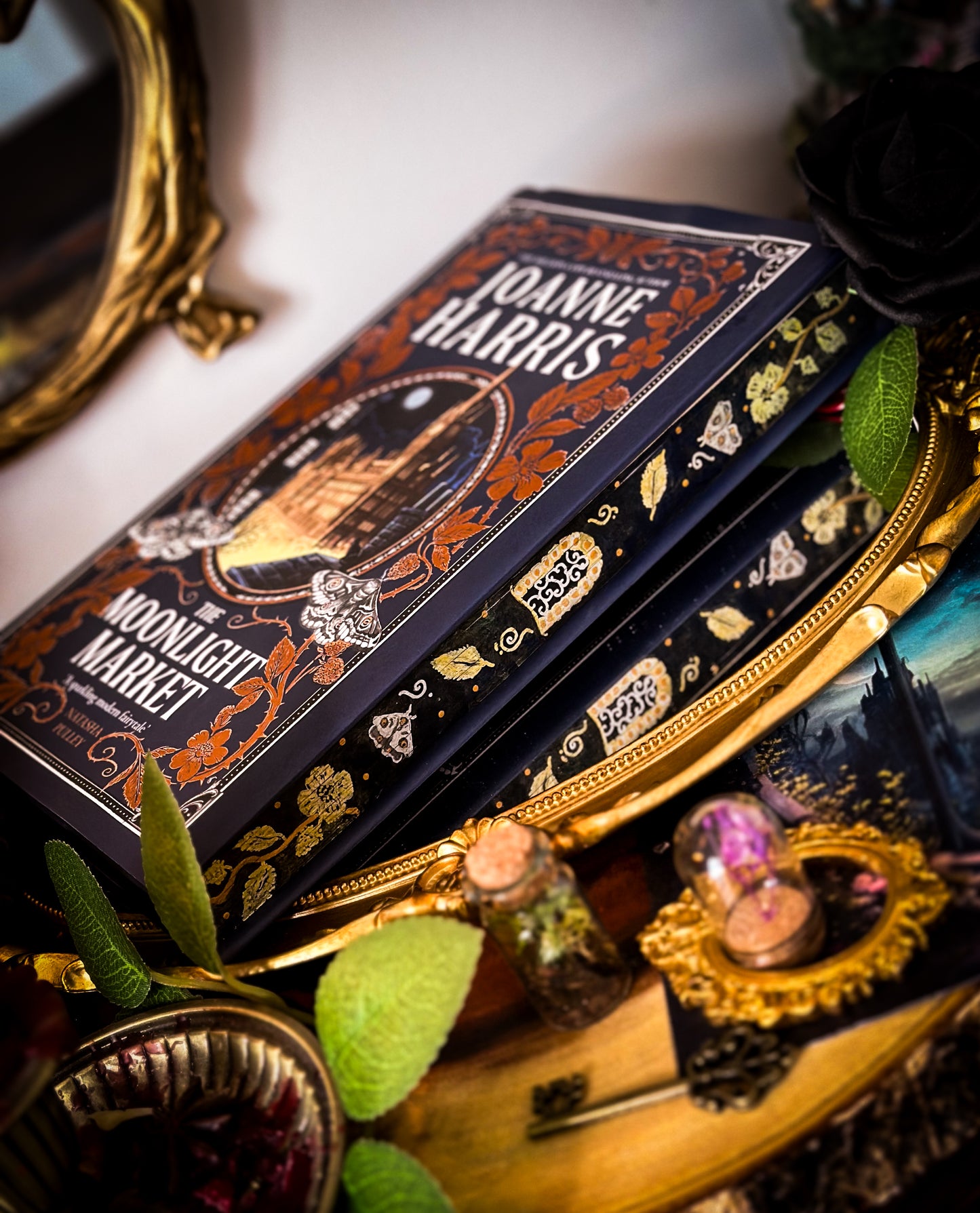 THE MOONLIGHT MARKET Hand-painted Book Edges - Joanne Harris - Special Edition Book