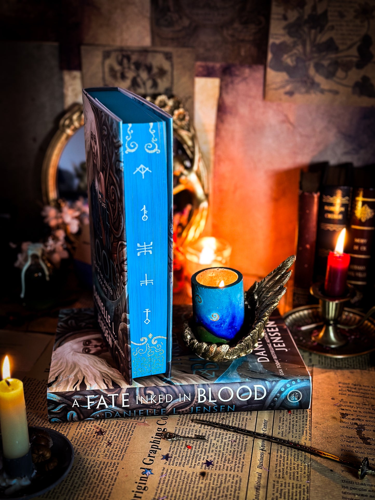 A Fate Inked in Blood Hand-Painted Book Edges