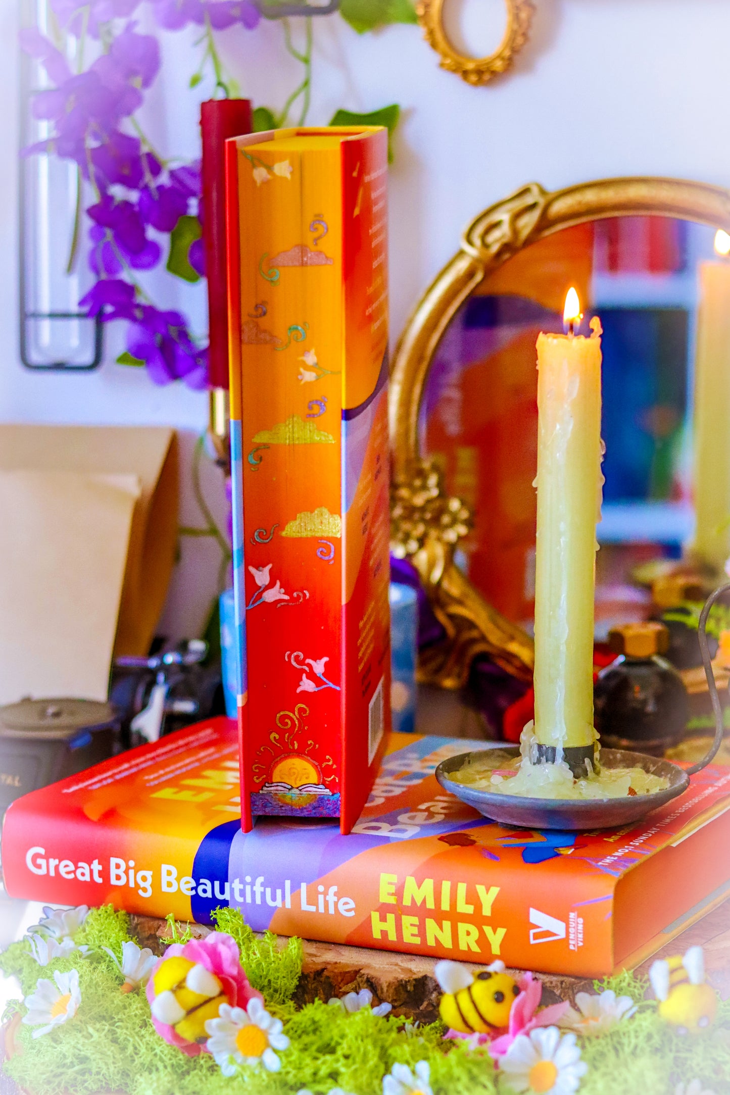 Great Big Beautiful Life HANDPAINTED BOOK EDGES + Vinyl Foil and Endpapers - Emily Henry Books - Romance Book Special Edition