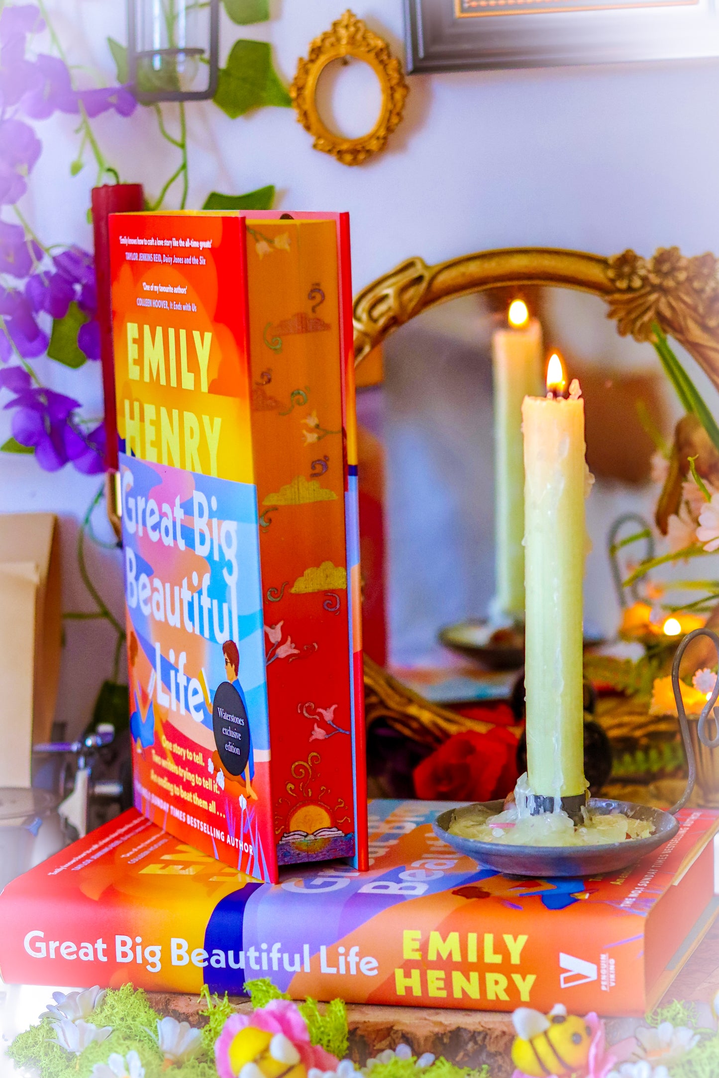 Great Big Beautiful Life HANDPAINTED BOOK EDGES + Vinyl Foil and Endpapers - Emily Henry Books - Romance Book Special Edition