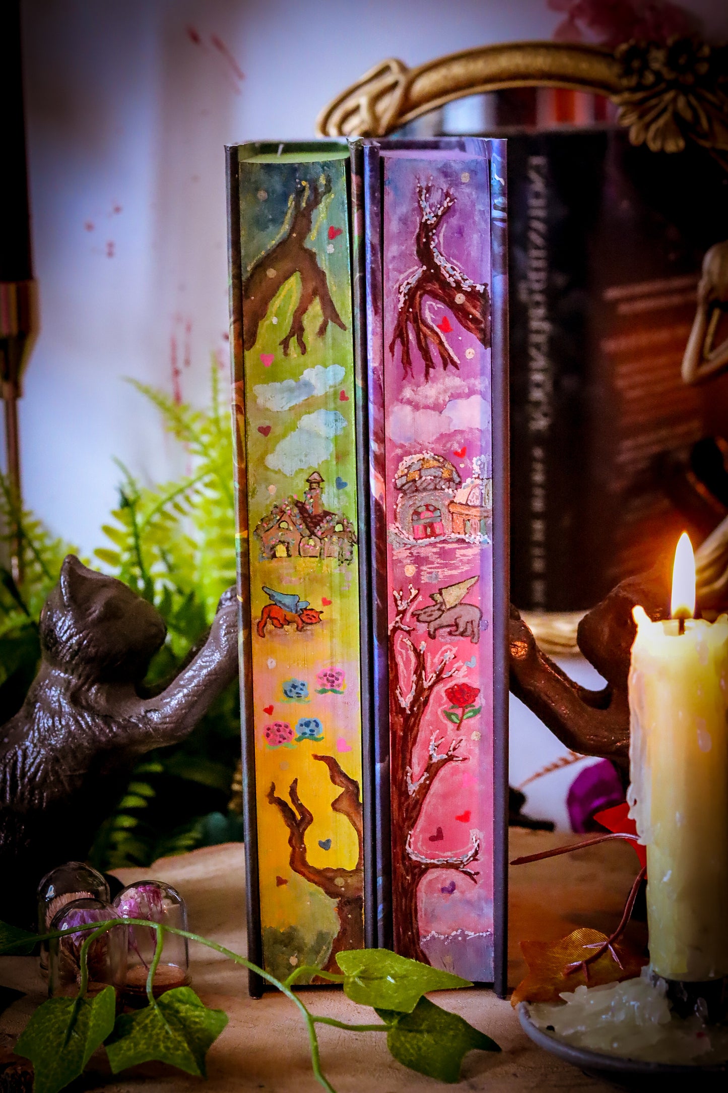 The Enchanted Greenhouse hand-painted book edges - books by Sarah Beth Durst - SPECIAL EDITION BOOK