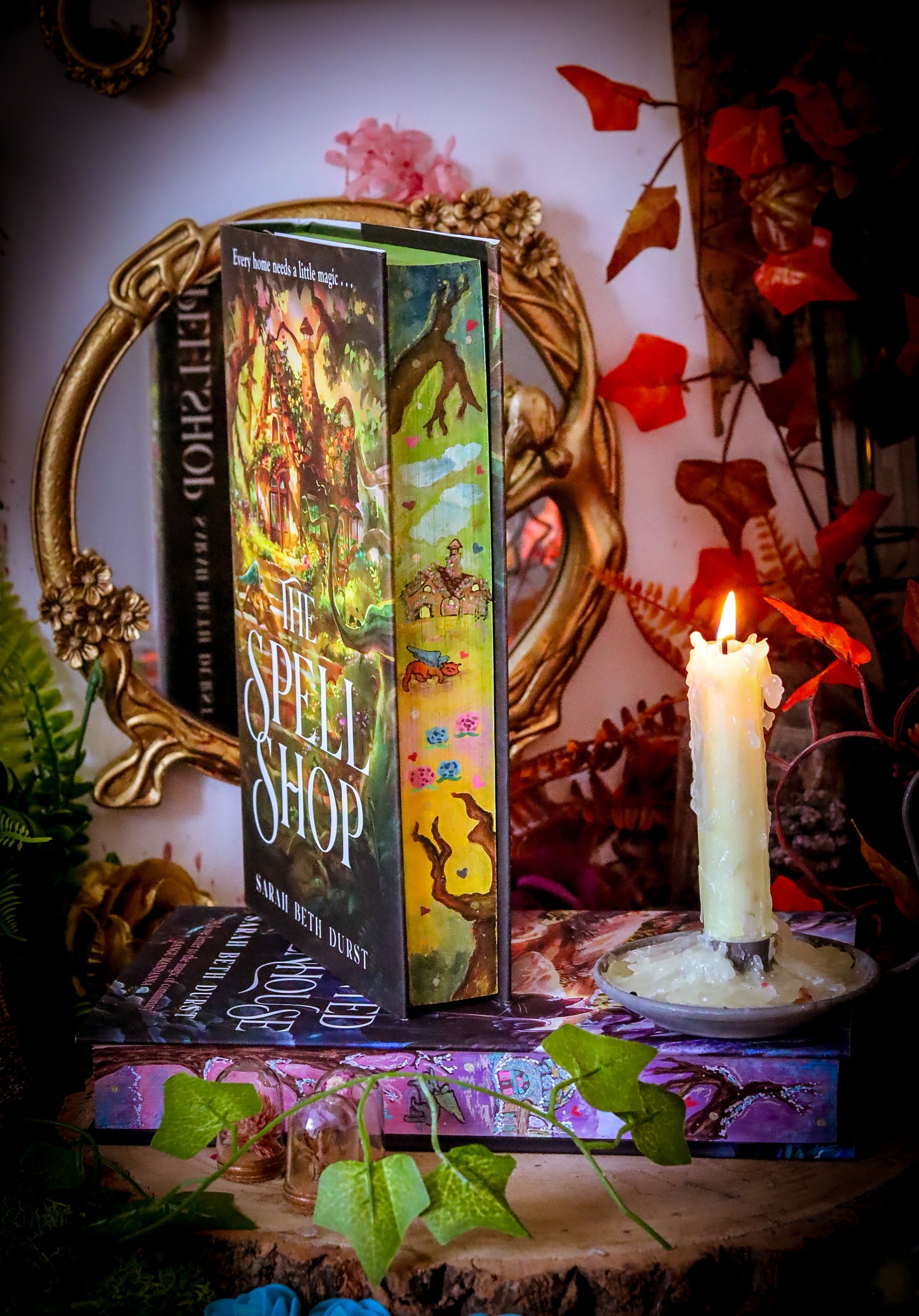 The Enchanted Greenhouse hand-painted book edges - books by Sarah Beth Durst - SPECIAL EDITION BOOK