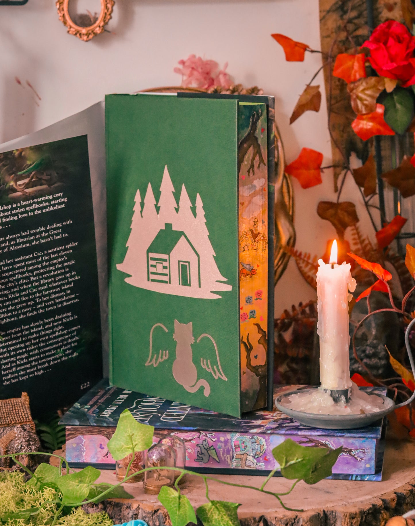 The Enchanted Greenhouse hand-painted book edges - books by Sarah Beth Durst - SPECIAL EDITION BOOK