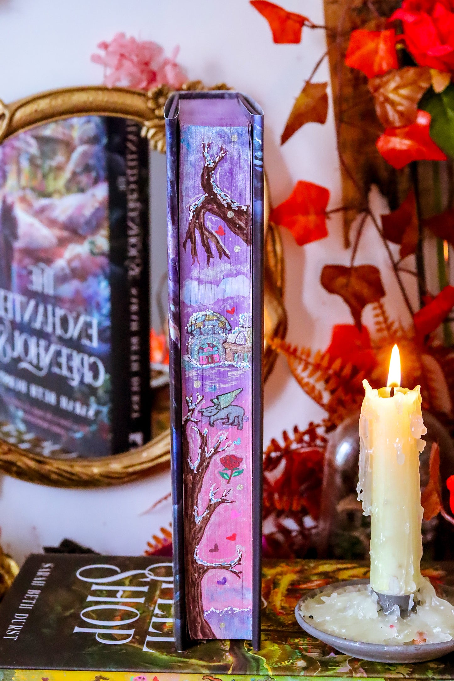 The Enchanted Greenhouse hand-painted book edges - books by Sarah Beth Durst - SPECIAL EDITION BOOK