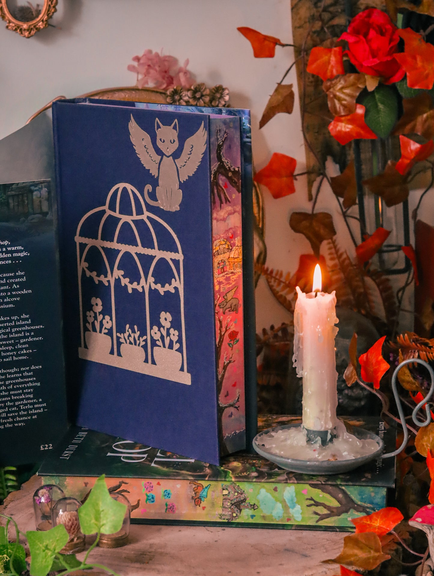 The Enchanted Greenhouse hand-painted book edges - books by Sarah Beth Durst - SPECIAL EDITION BOOK