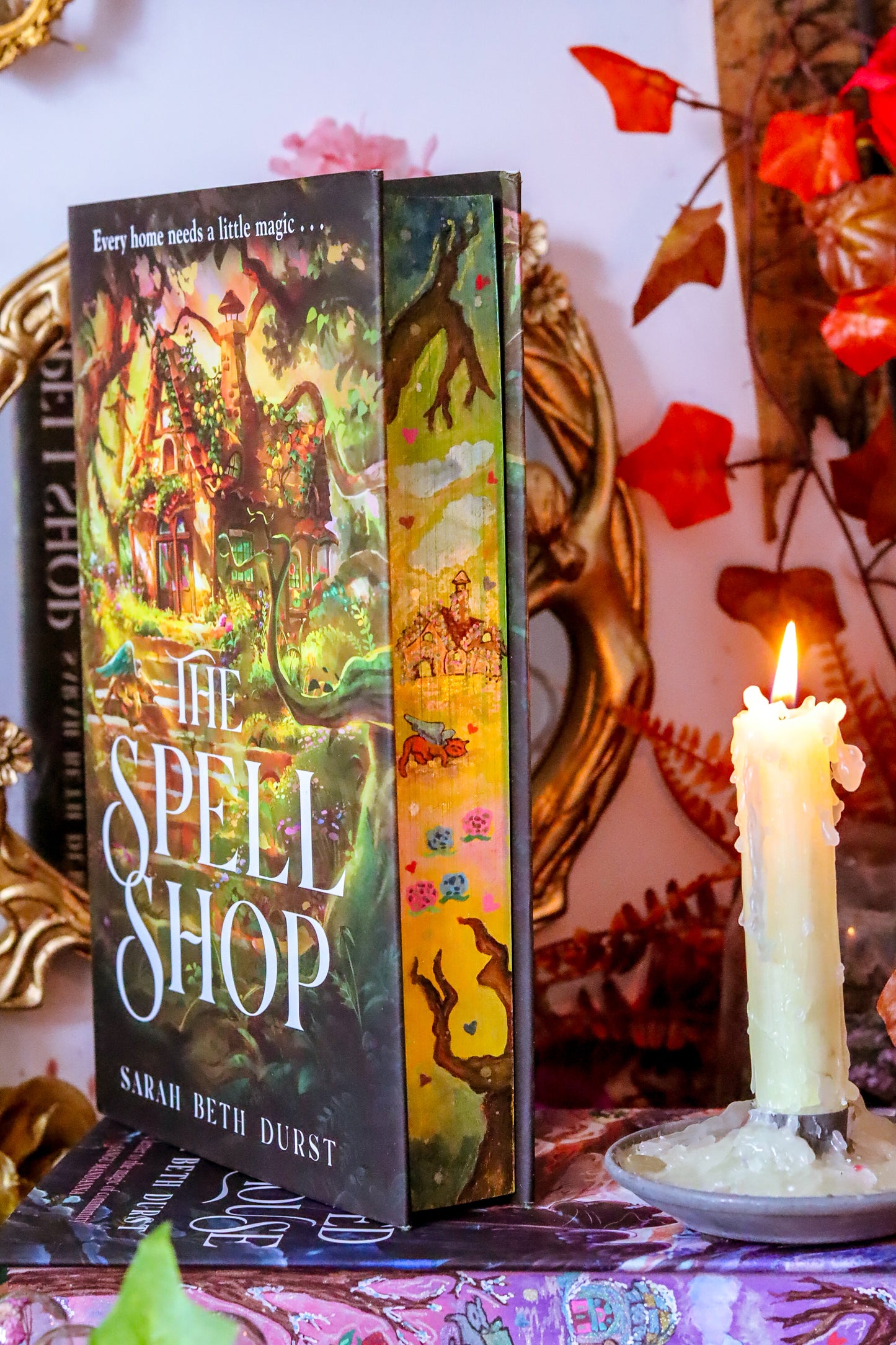 The Enchanted Greenhouse hand-painted book edges - books by Sarah Beth Durst - SPECIAL EDITION BOOK